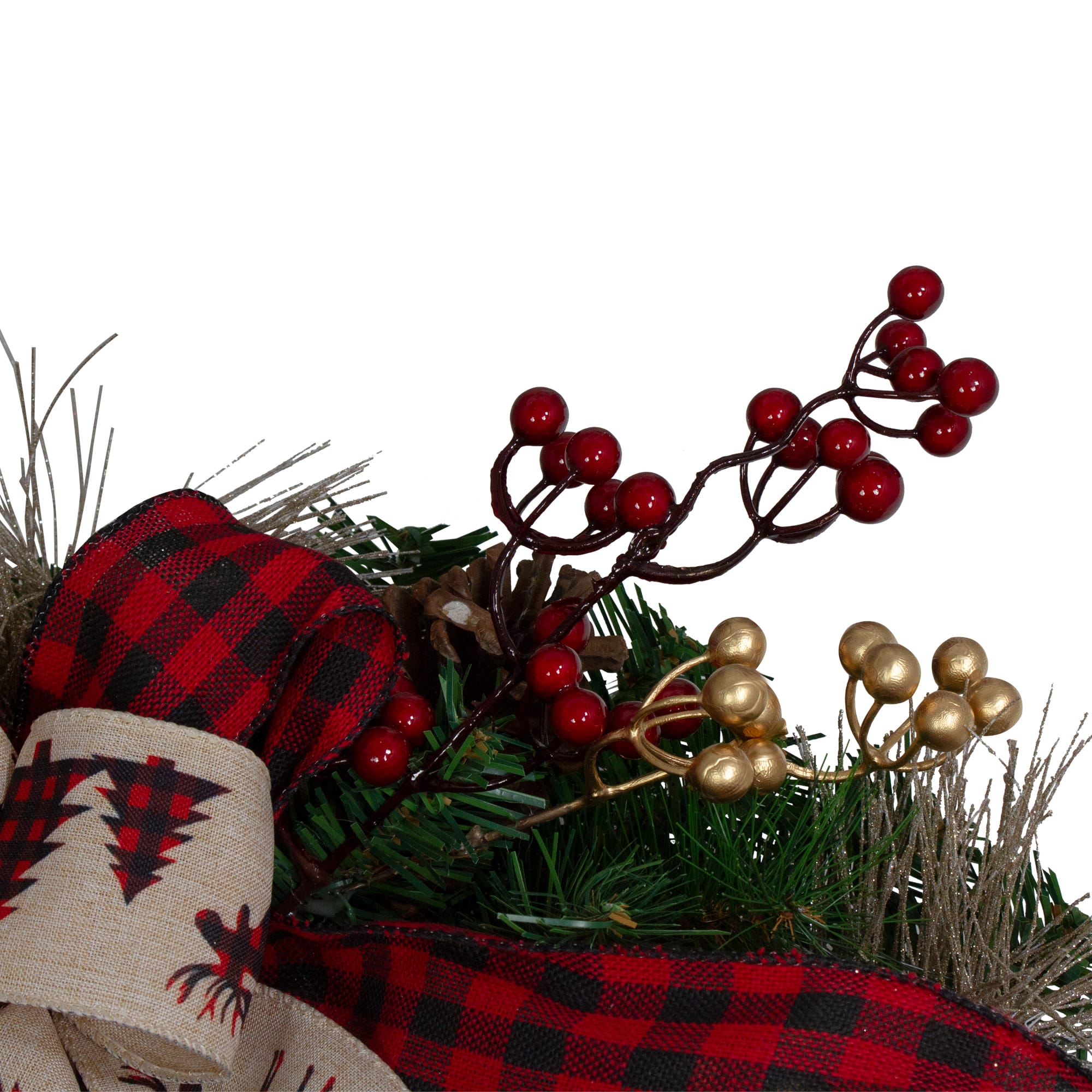 52" Unlit Berries & Bows Artificial Christmas Swag