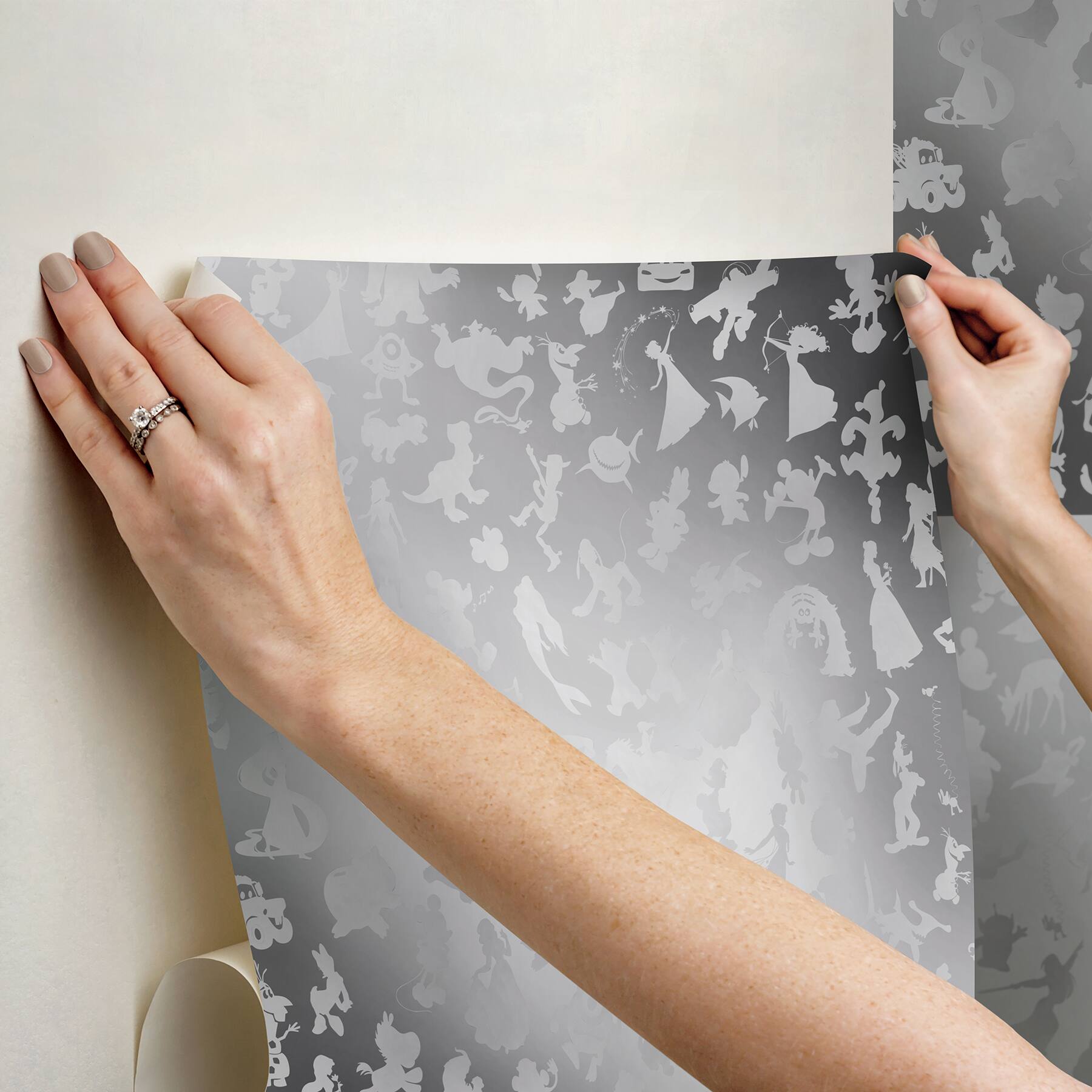 RoomMates Disney 100th Anniversary Characters Silver Peel & Stick Wallpaper
