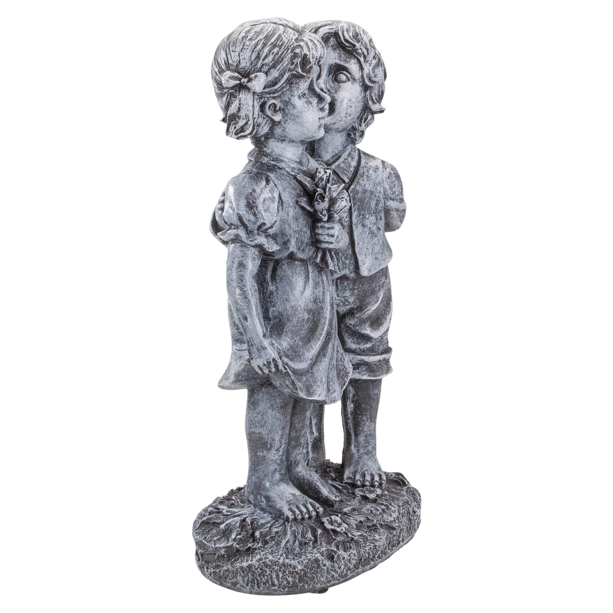 12.5&#x22; Peck on the Cheek Outdoor Garden Statue