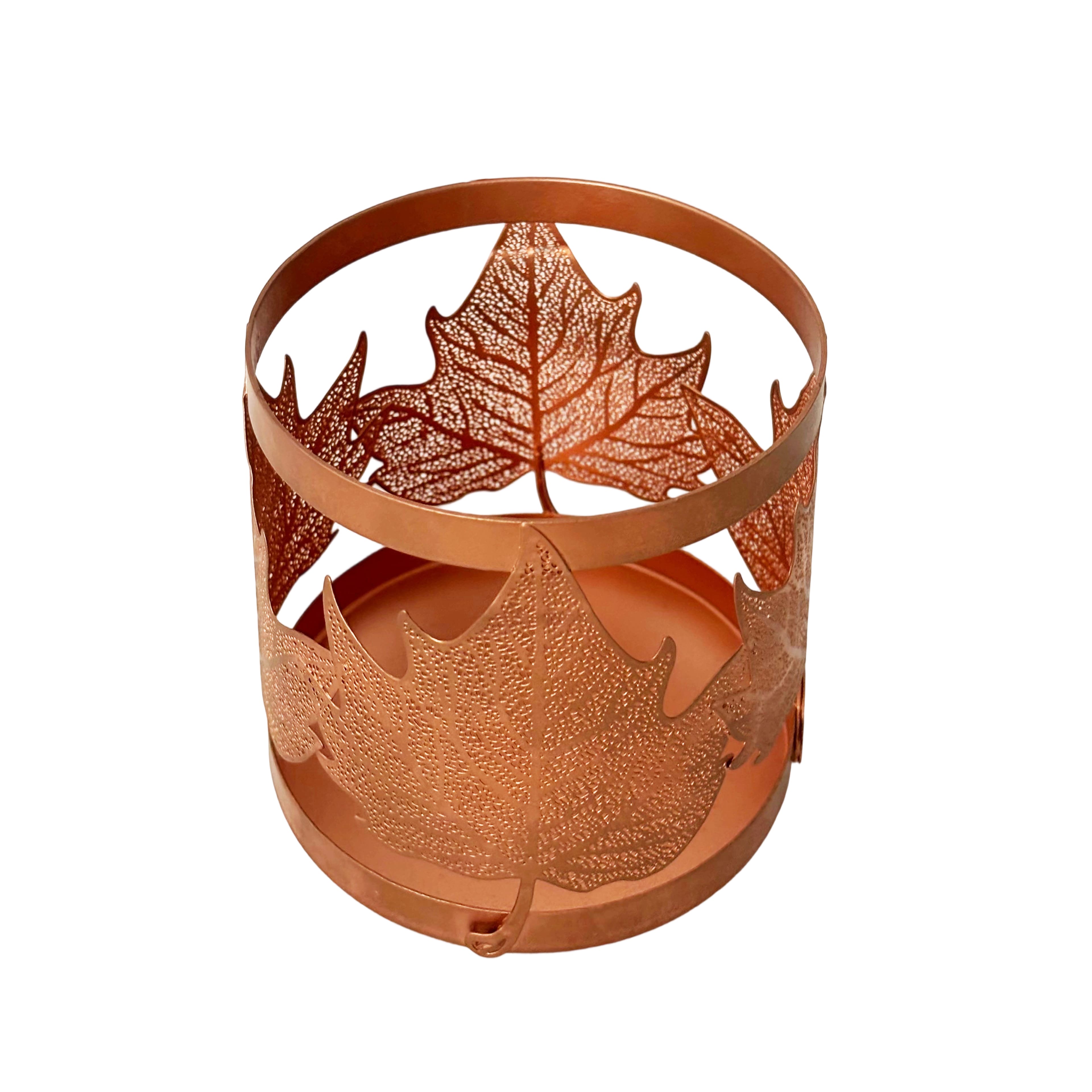 3.75&#x22; Rose Gold Leaf Metal Candle Holder by Ashland&#xAE;