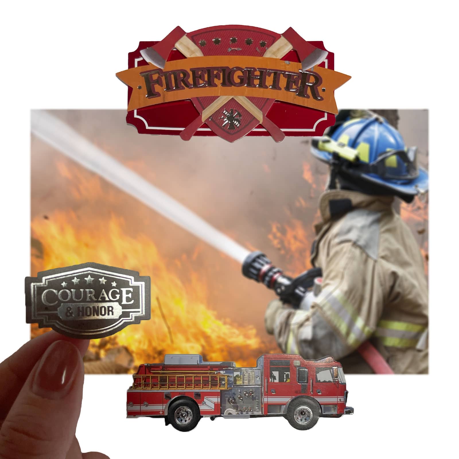 Retirement Scrapbook First Responder Gift Firefighter Gift Flag Scrapbook 