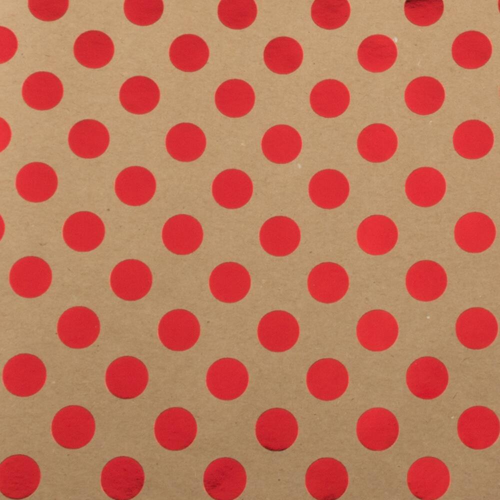 JAM Paper Red Foil Polka Dots Gift Wrap