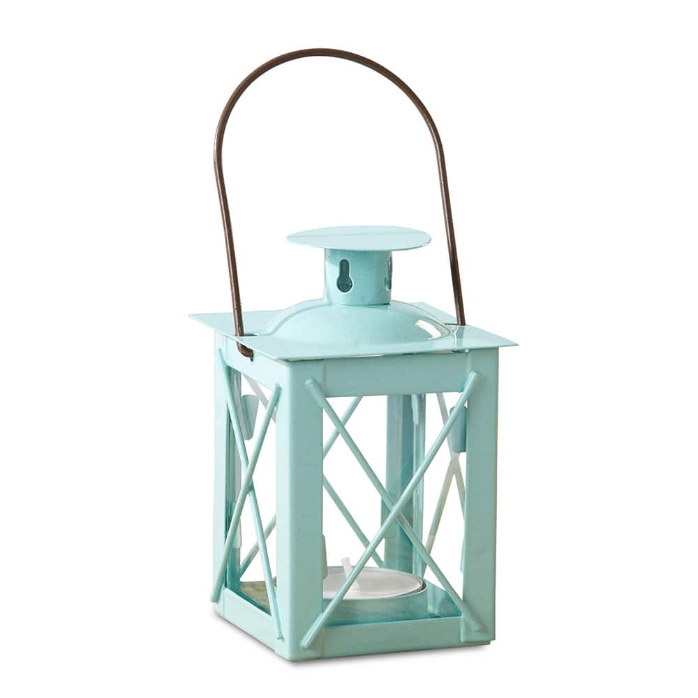 Kate Aspen® Luminous Blue Tea Light Holder Lantern, 4ct.