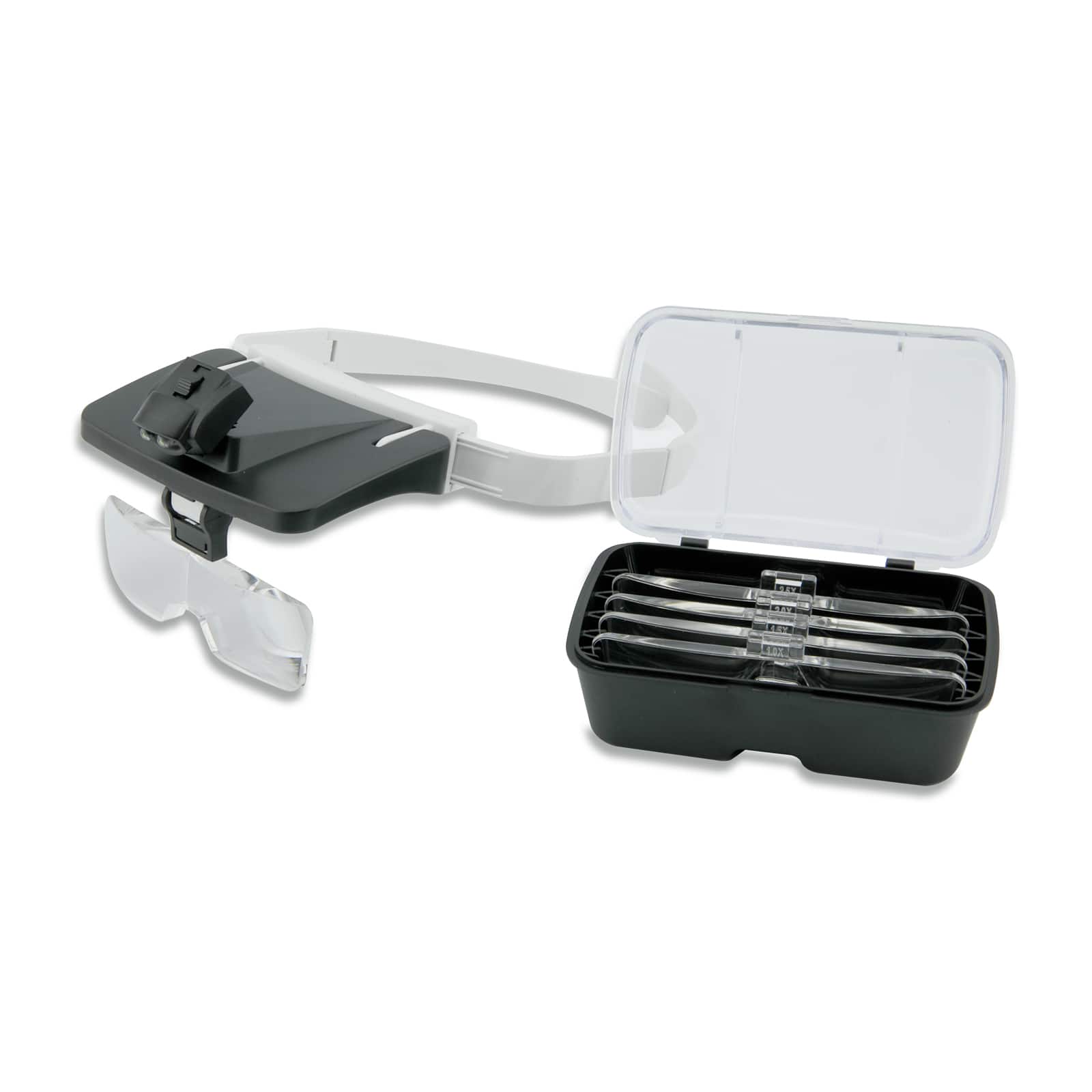 Beadalon® Adjustable Magnifying Visor With 2 LED Lights & 5 Removable Lenses