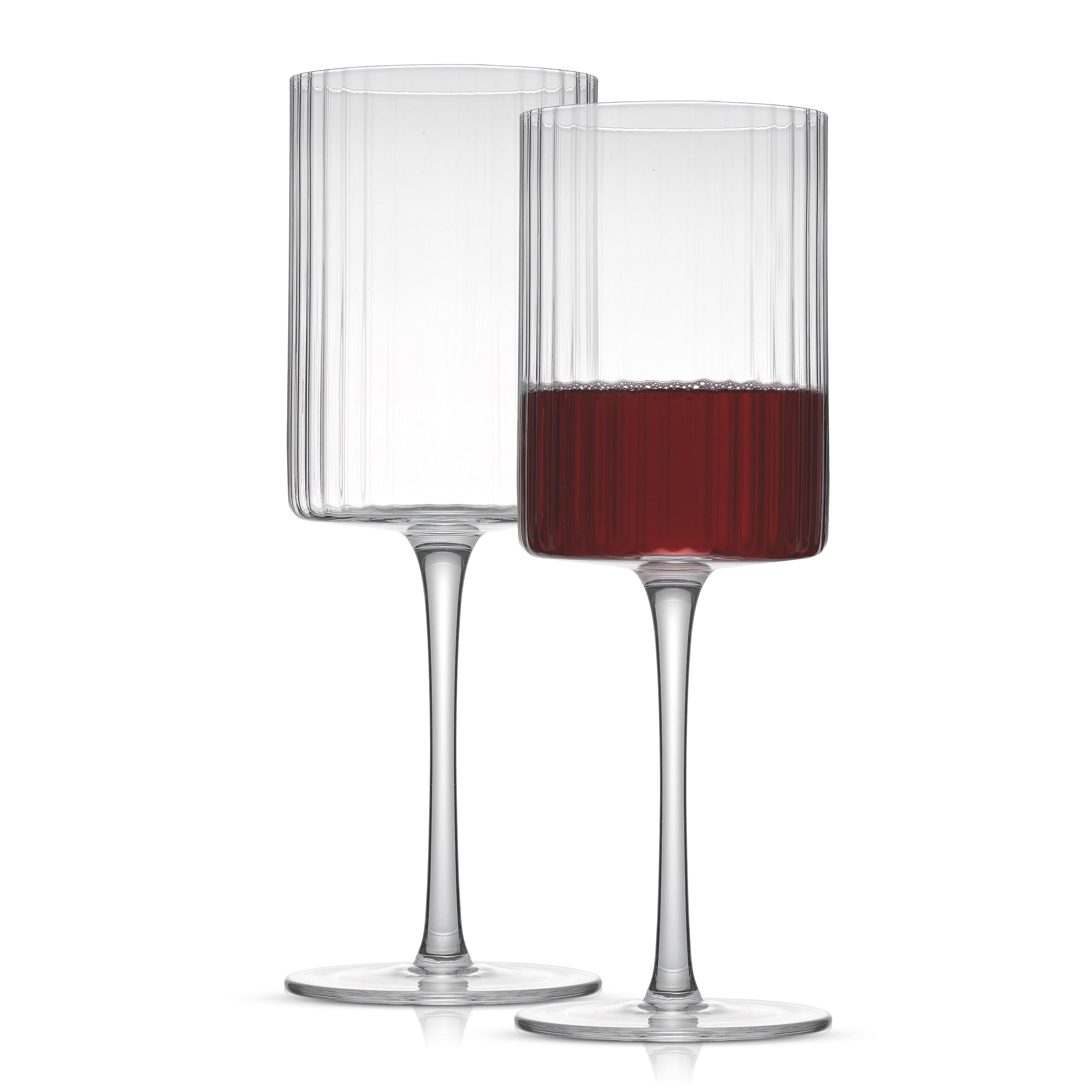 JoyJolt® 17.5oz. Elle Fluted Cylinder Red Wine Glasses, 2ct.