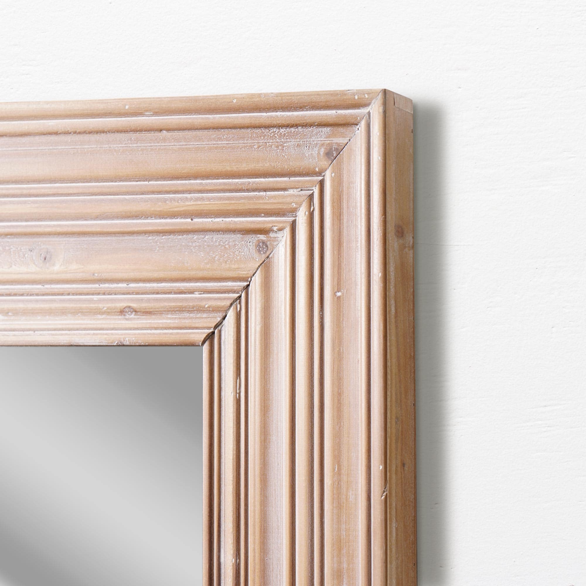 Natural Whitewash Wood Farmhouse Wall Accent Mirror - 30&#x22; x 40&#x22;