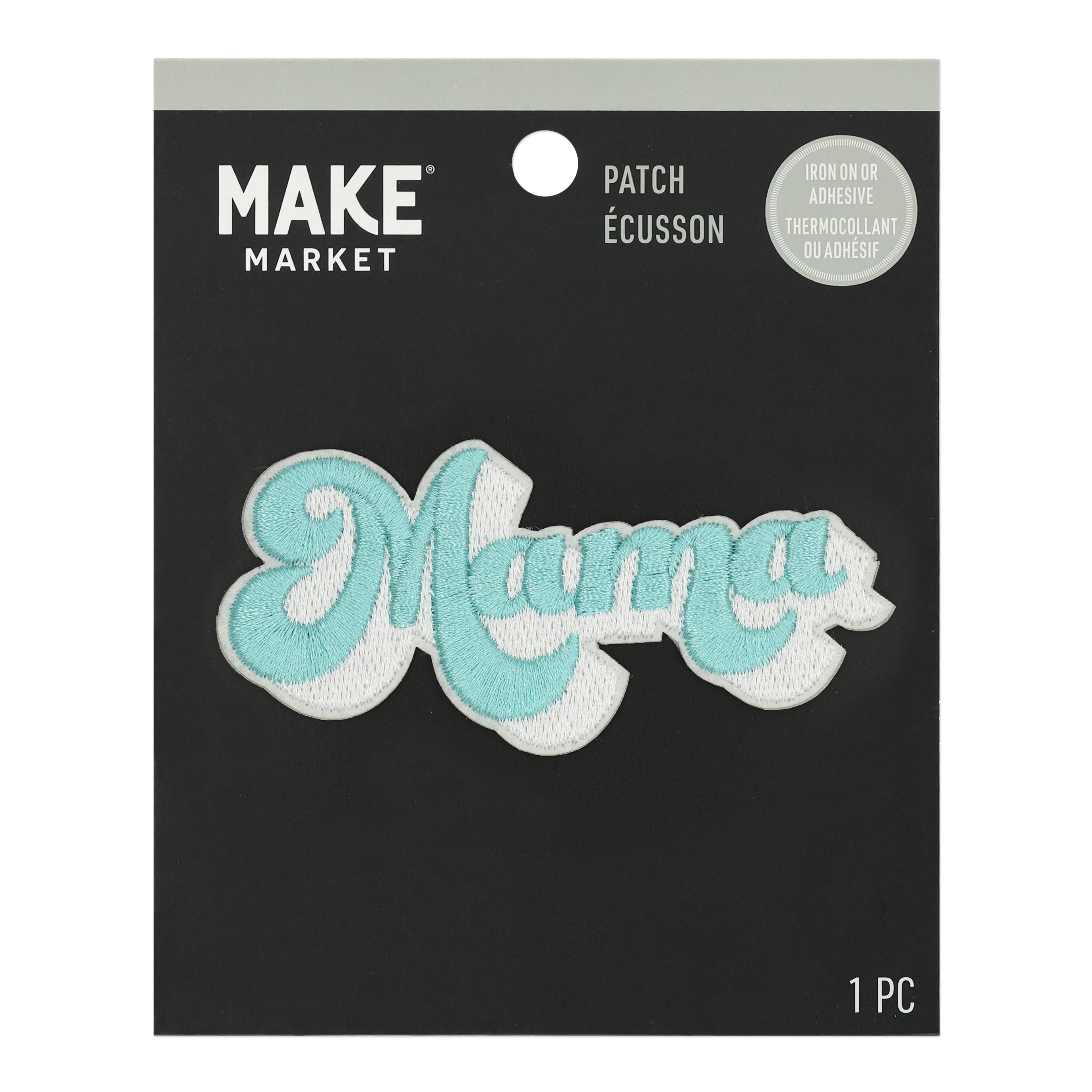 Blue Embroidered Mama Iron On & Adhesive Patch by Make Market®