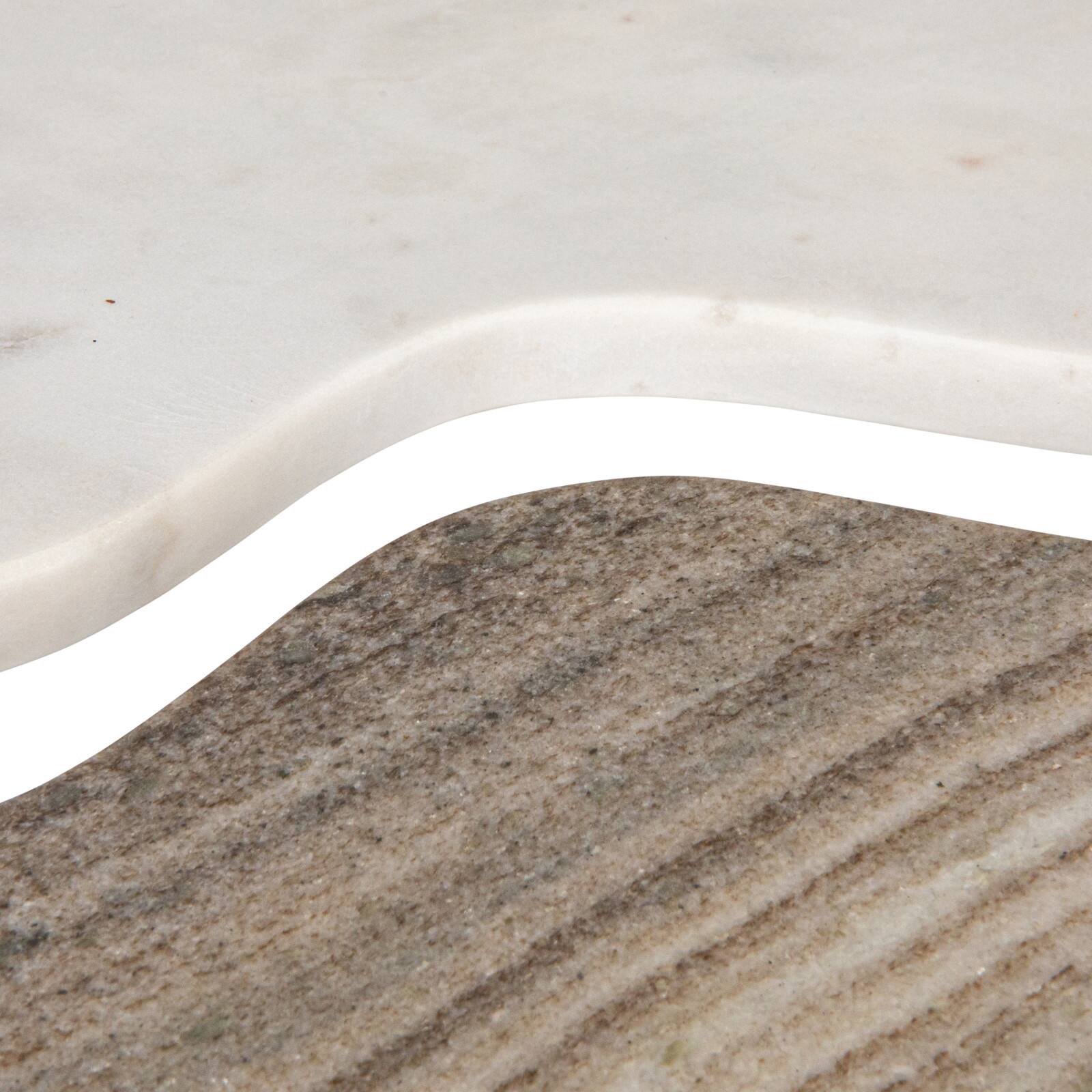 Hello Honey® 15" Beige & White Marble Wave Dual Cheese & Cutting Board