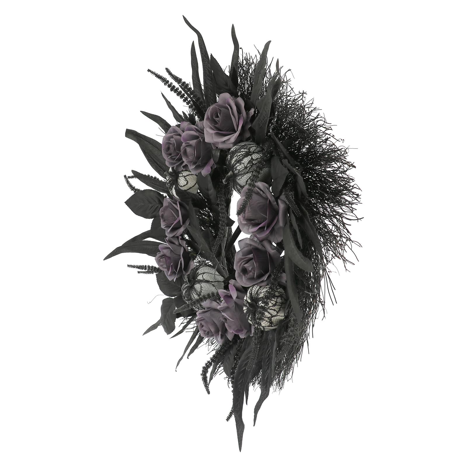 24&#x22; Black Pumpkin &#x26; Rose Wall Wreath by Ashland&#xAE;