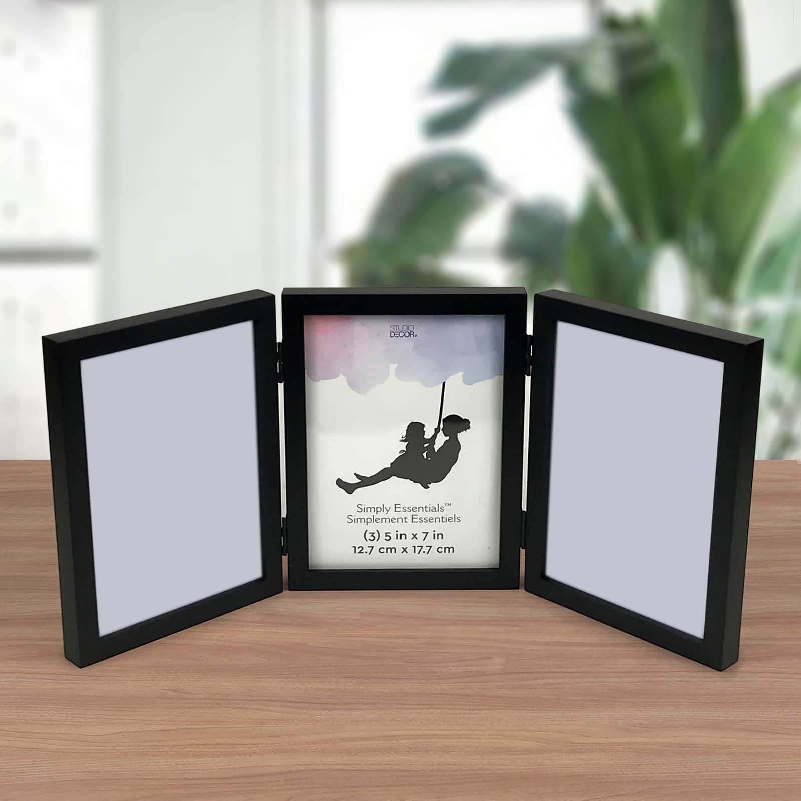 12 Pack: 3 Opening Black 5" x 7" Hinged Frame, Simply Essentials™ by Studio Décor®