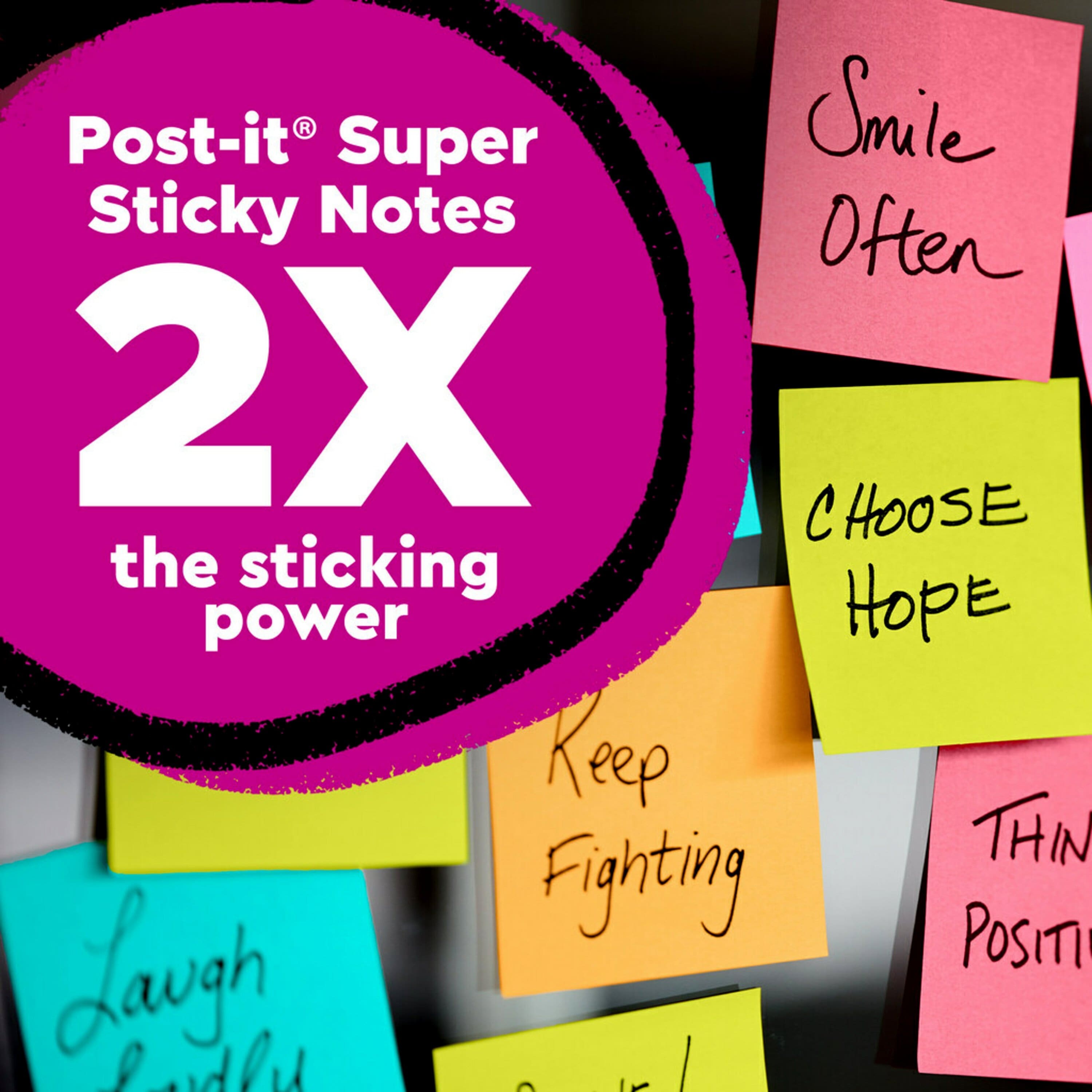 Post-It&#xAE; Energy Boost Collection Super Sticky Notes