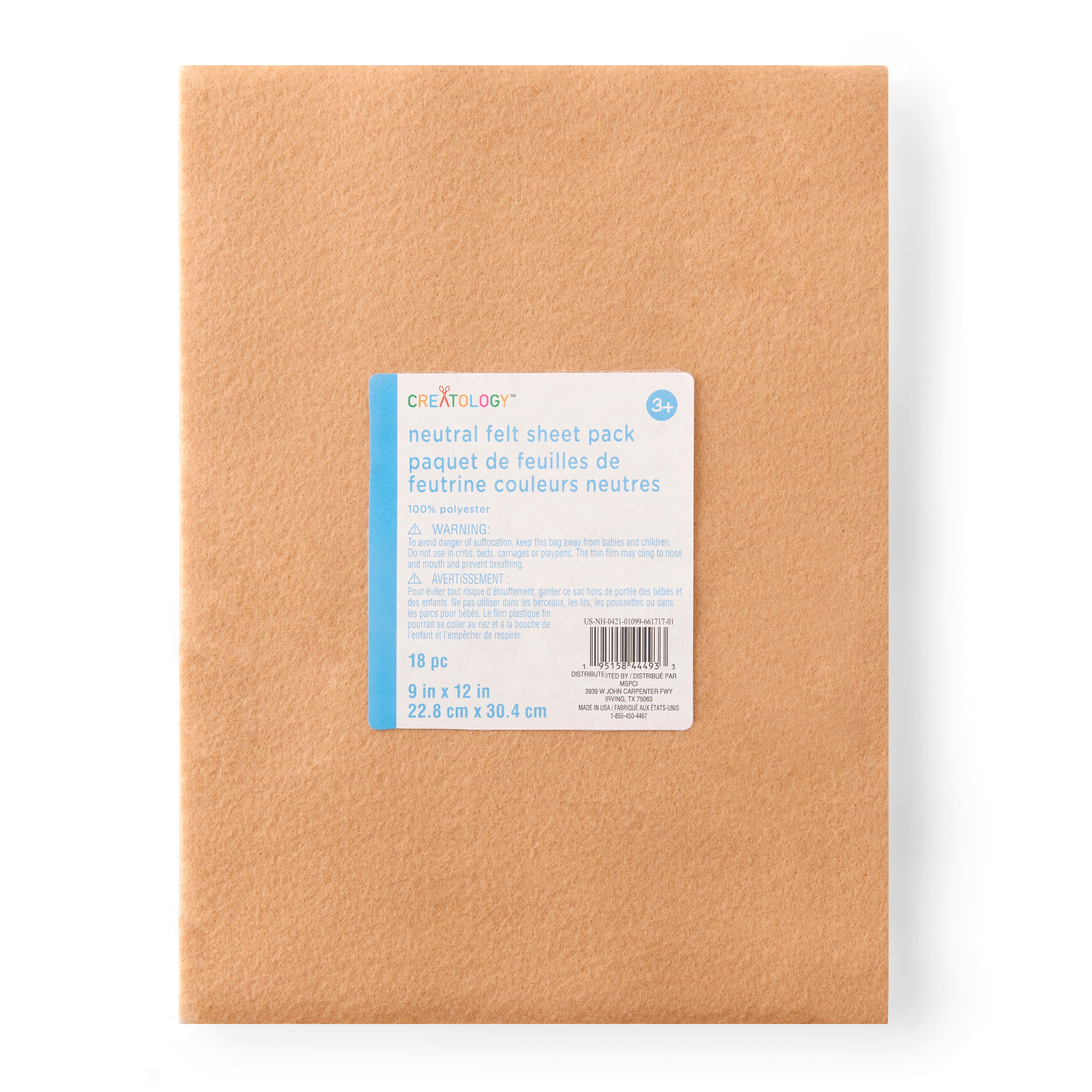 9" x 12" Neutral Felt Sheets by Creatology™, 18ct.