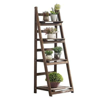 NEX™ 44" Brown 4 Tier Foldable Multifunction Plant Shelf Storage Rack