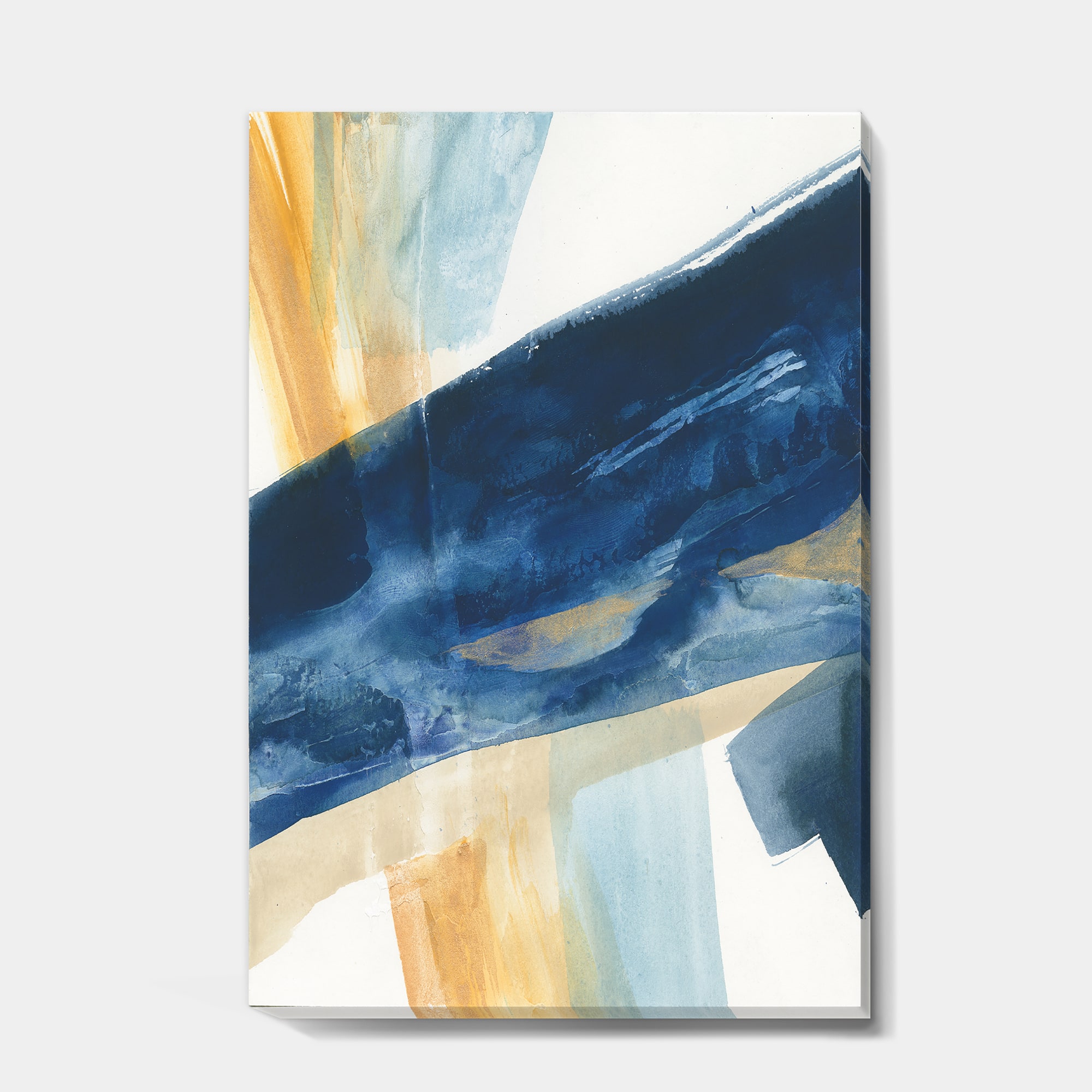 Designart - Indigo Panel I - Glam Modern Premium Canvas Wall Art