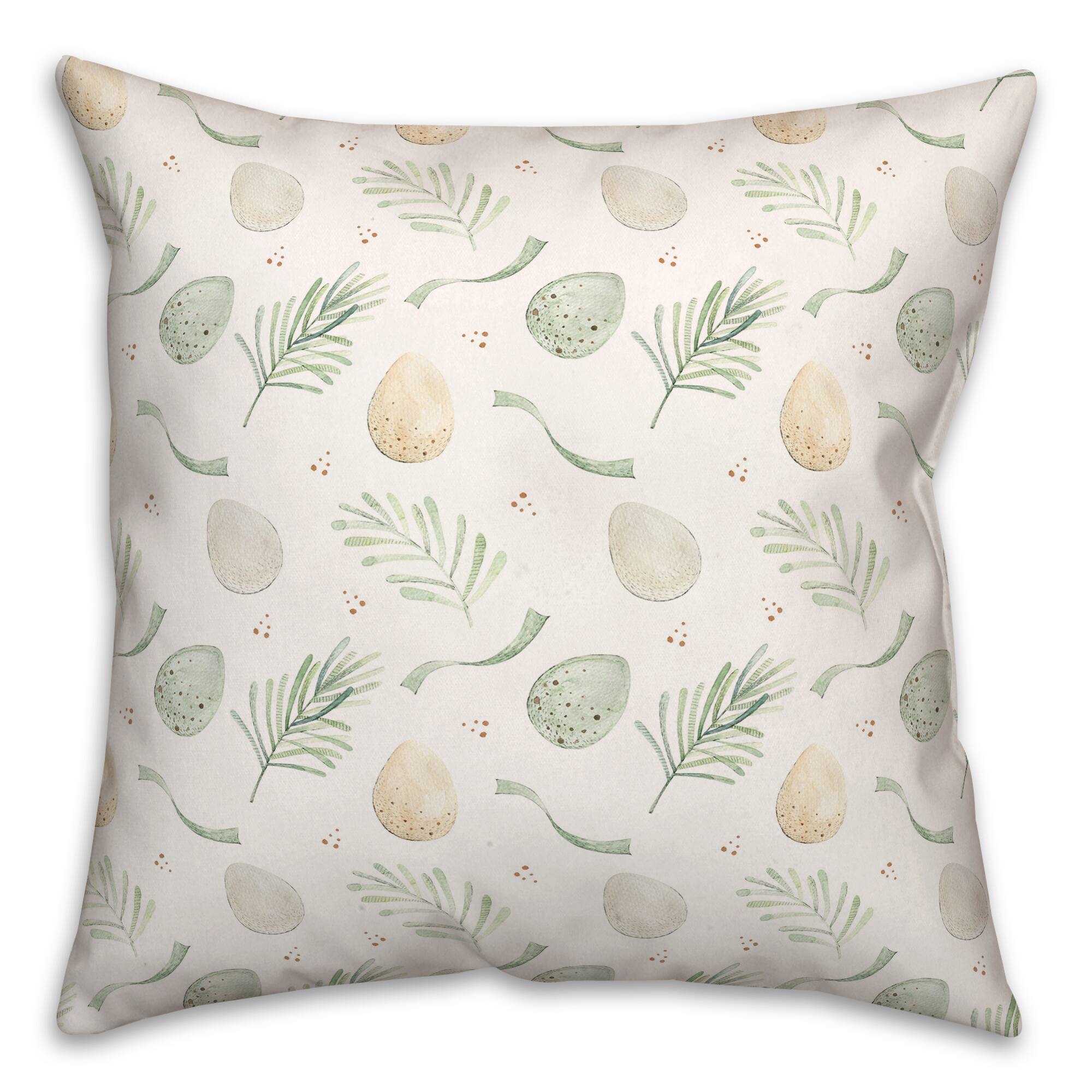 Easter Eggs Ribbons Pillow 2 18" x 18" Throw Pillow