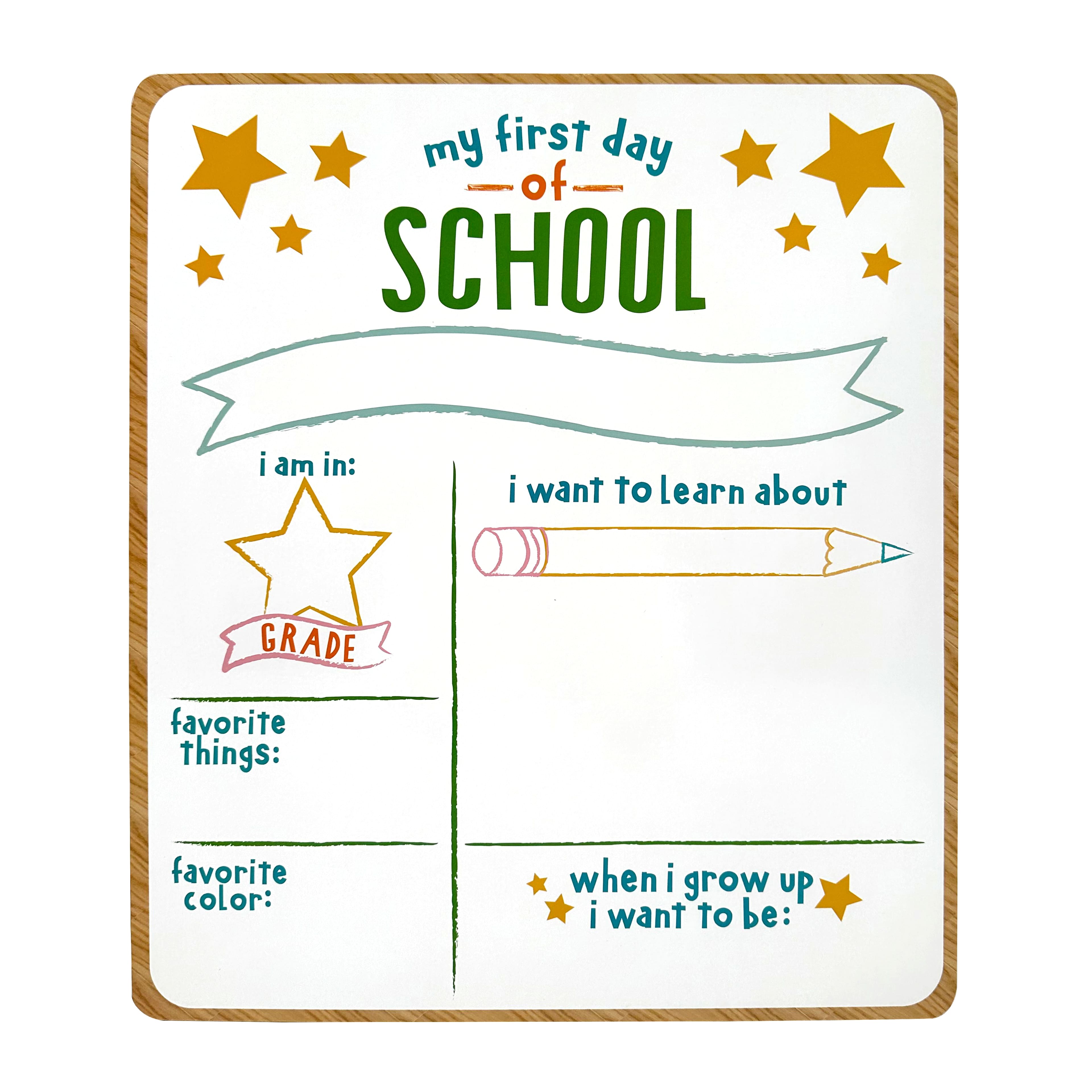 White Double-Sided First &#x26; Last Day of School Dry Erase Board by B2C&#x2122; 