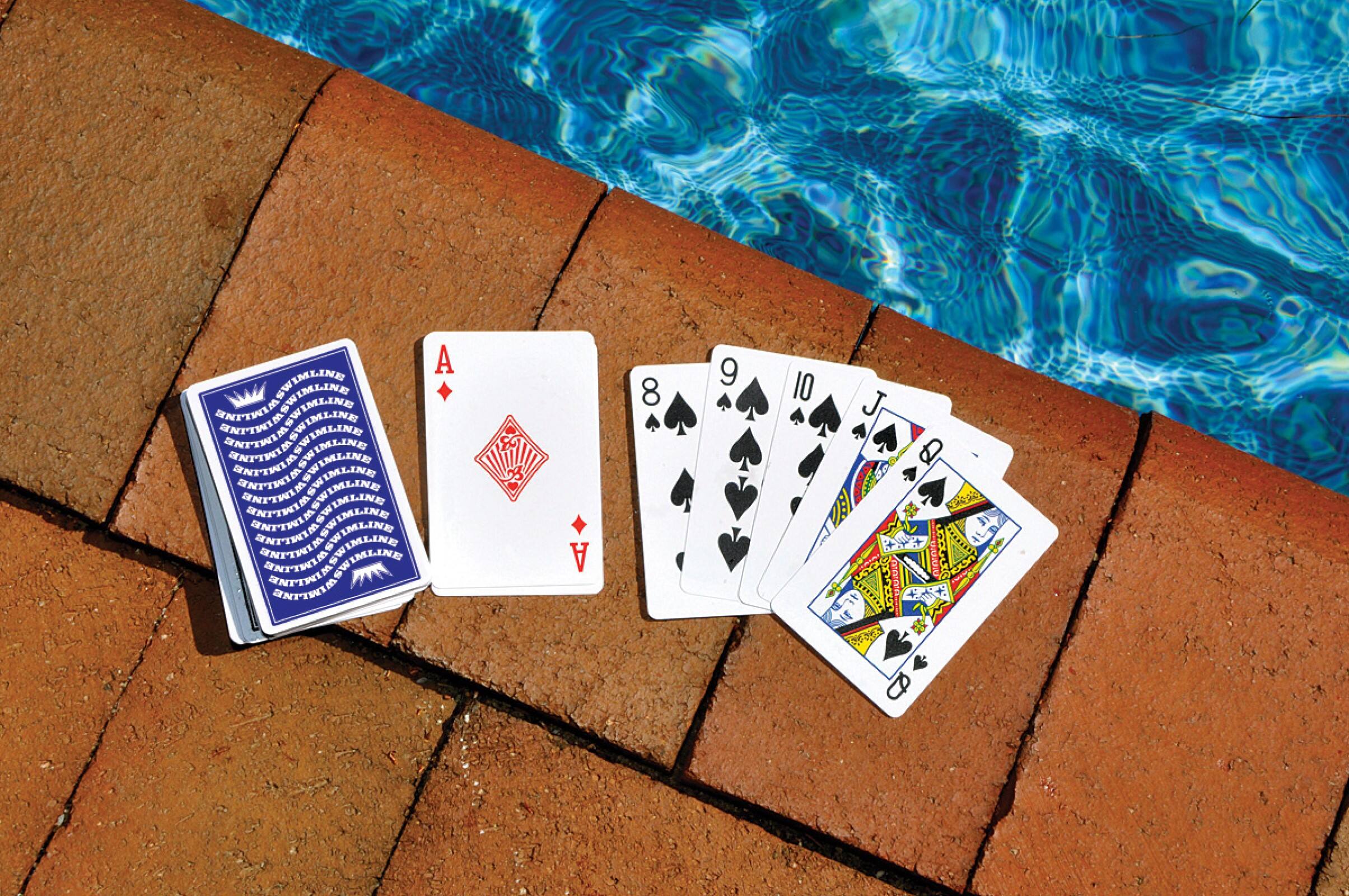 Swim Central Blue Waterproof Swimming Pool Card Deck