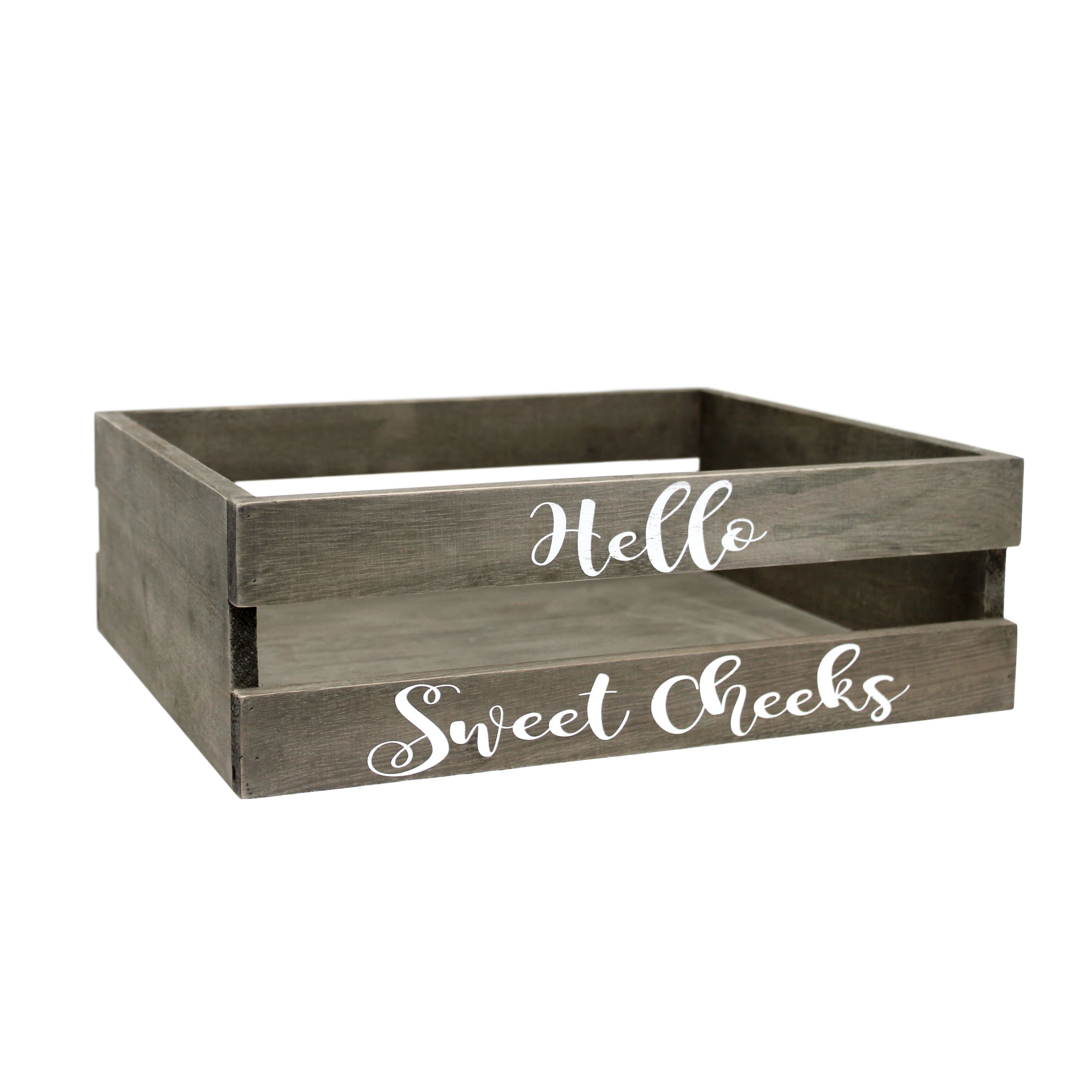 Elegant Designs Small Rustic Gray Cheeky Towel Holder, Frame & Toilet Paper Holder Set