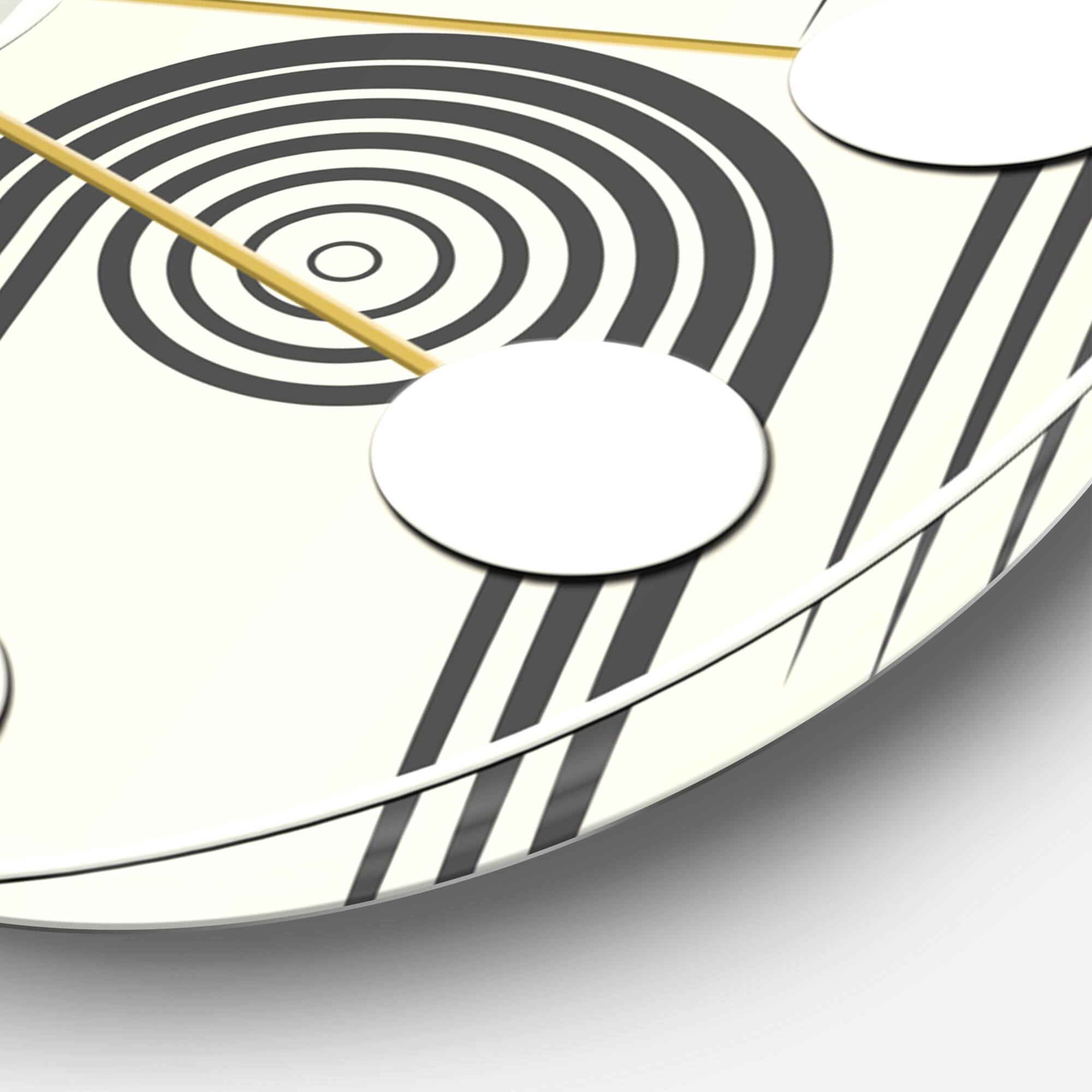 Designart 'Retro Curved Minimal Geometric Ornament Ii Mid-Century Modern Wall Clock