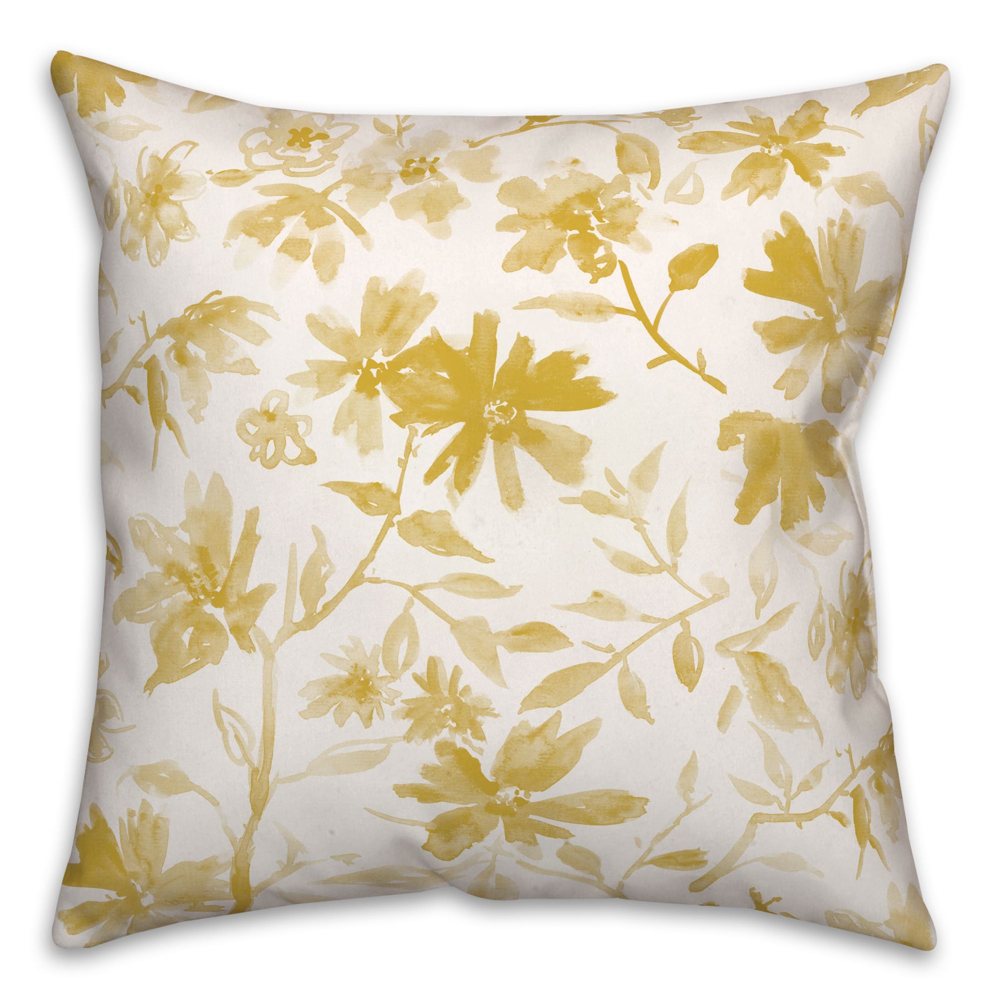 Delicate Floral Print Throw Pillow