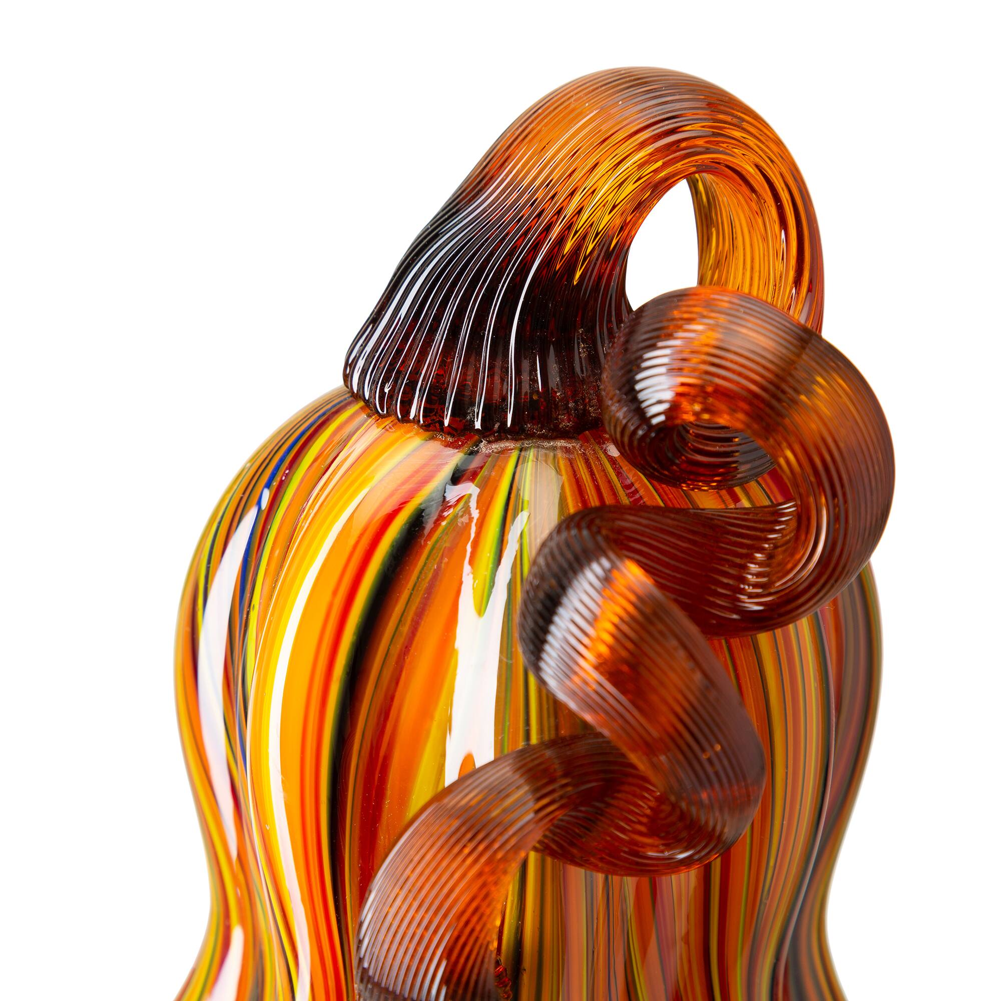 Glitzhome&#xAE; 8.5&#x22; Multi Striped Glass Gourd