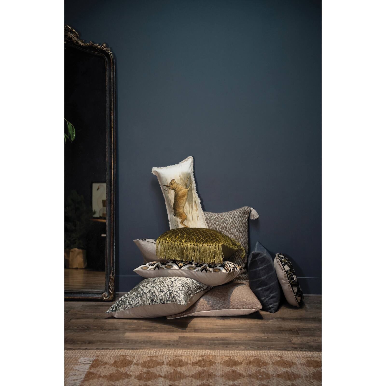 Hello Honey® Vintage Rabbit & Fringe Lumbar Pillow