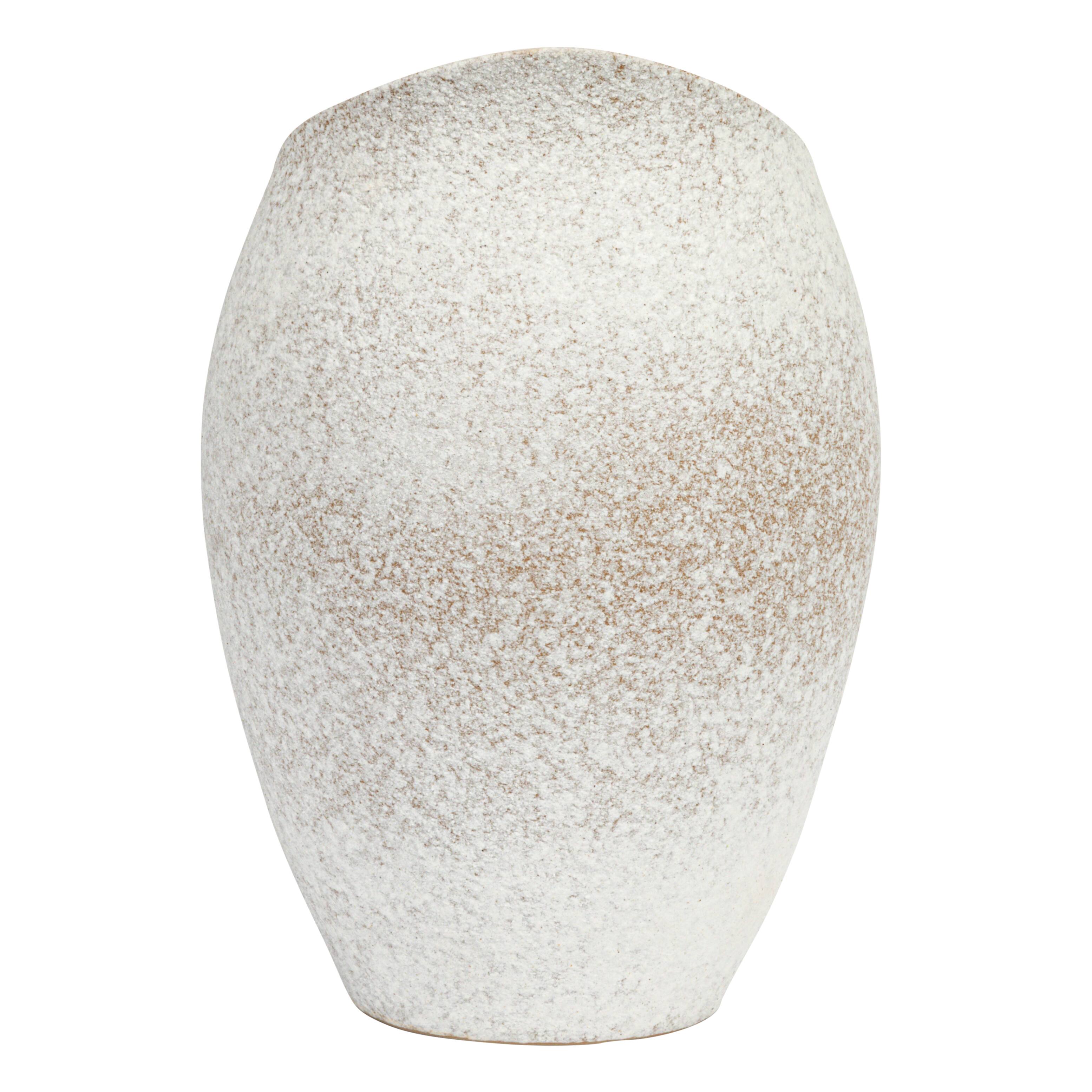 9&#x22; White Textured Stoneware Pitcher in Reactive Glaze