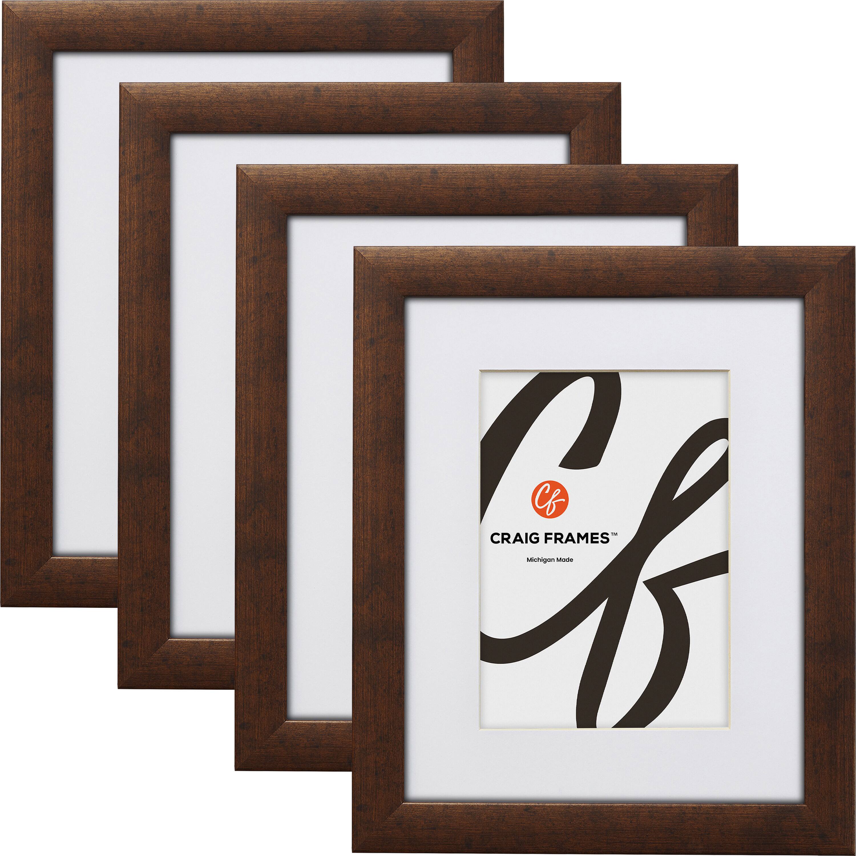 Craig Frames 4 Pack: Contemporary Rustic Copper Picture Frame with Mat
