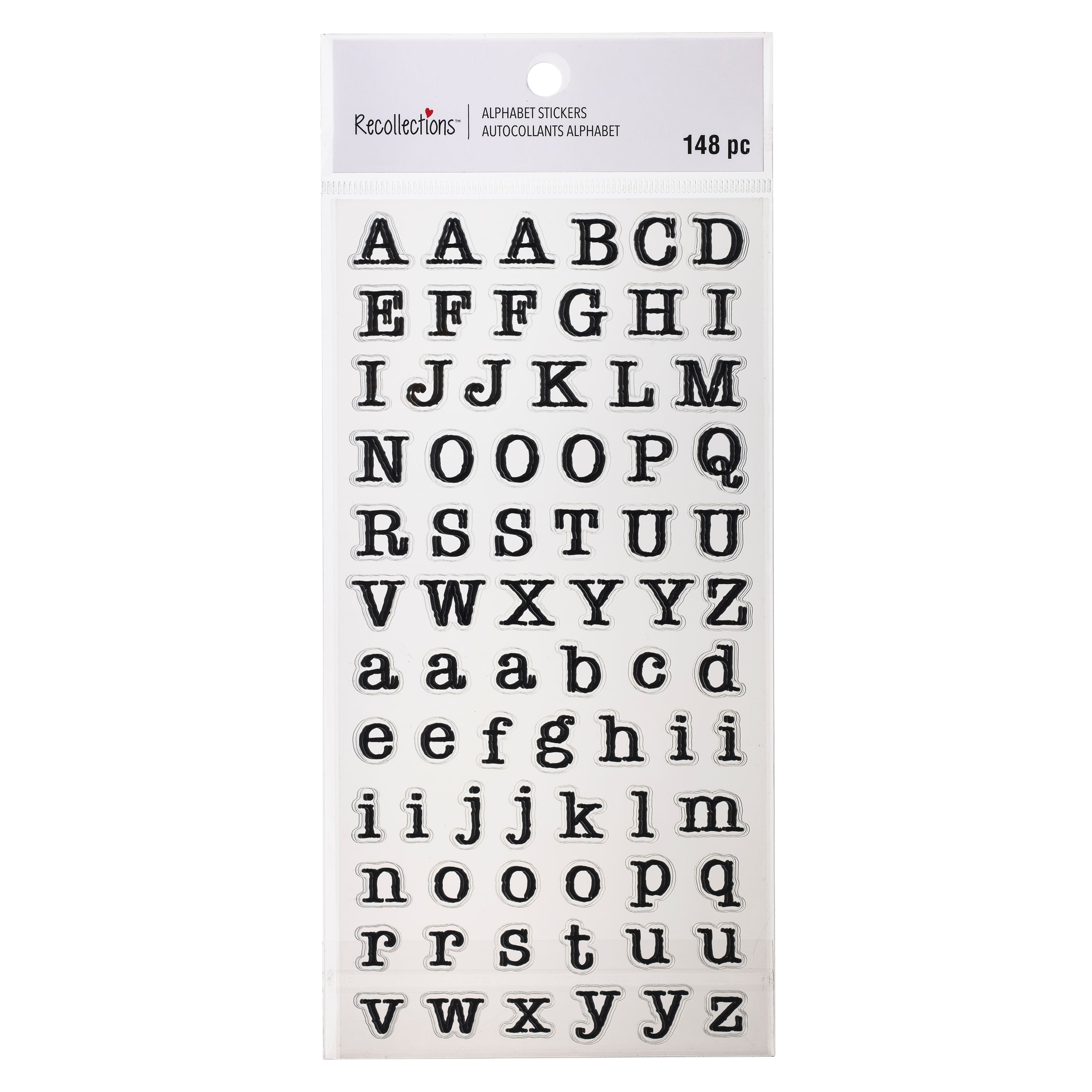 12 Pack: Black Typewriter Alphabet Stickers by Recollections™