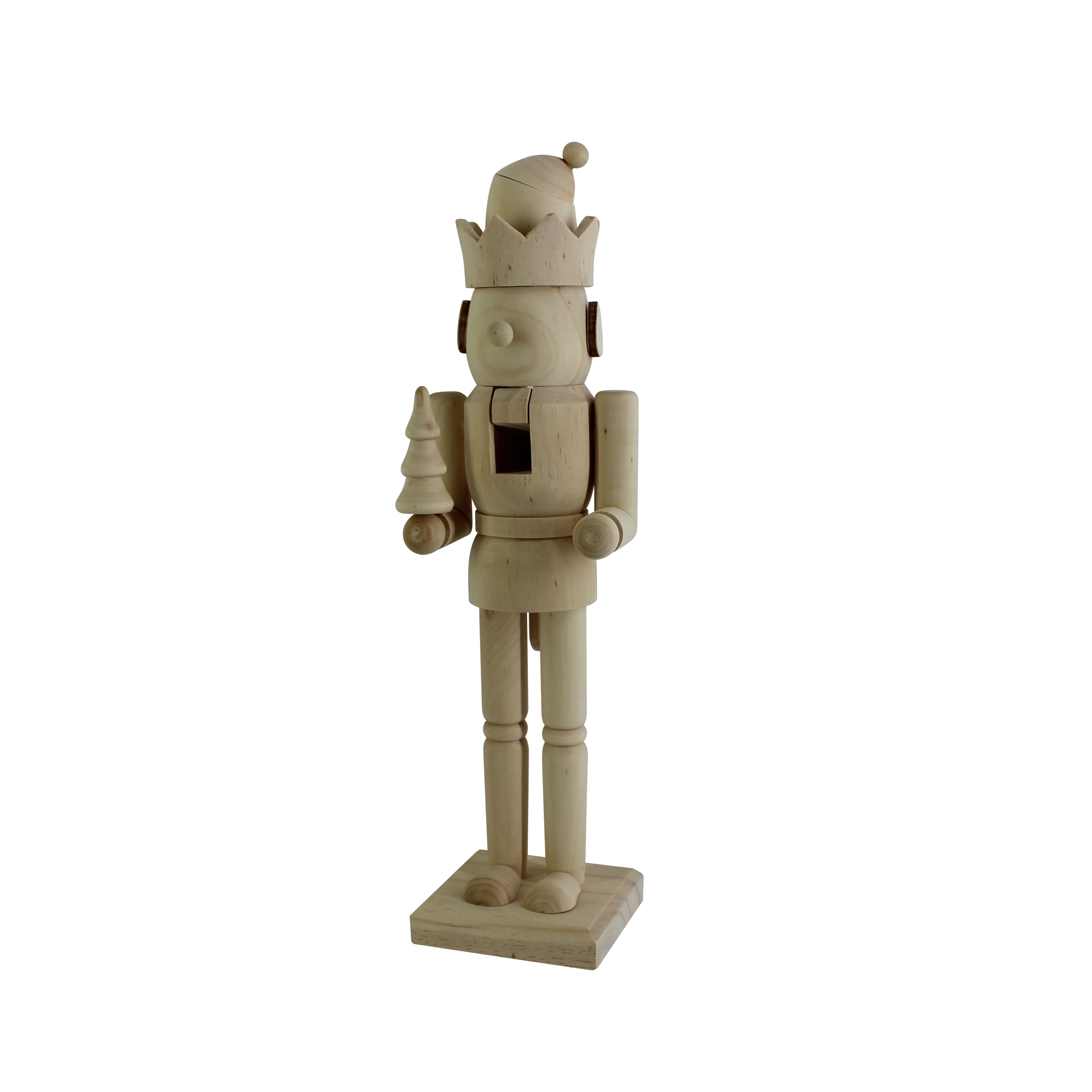 14&#x22; Christmas Elf with Tree DIY Pinewood Nutcracker by Make Market&#xAE;