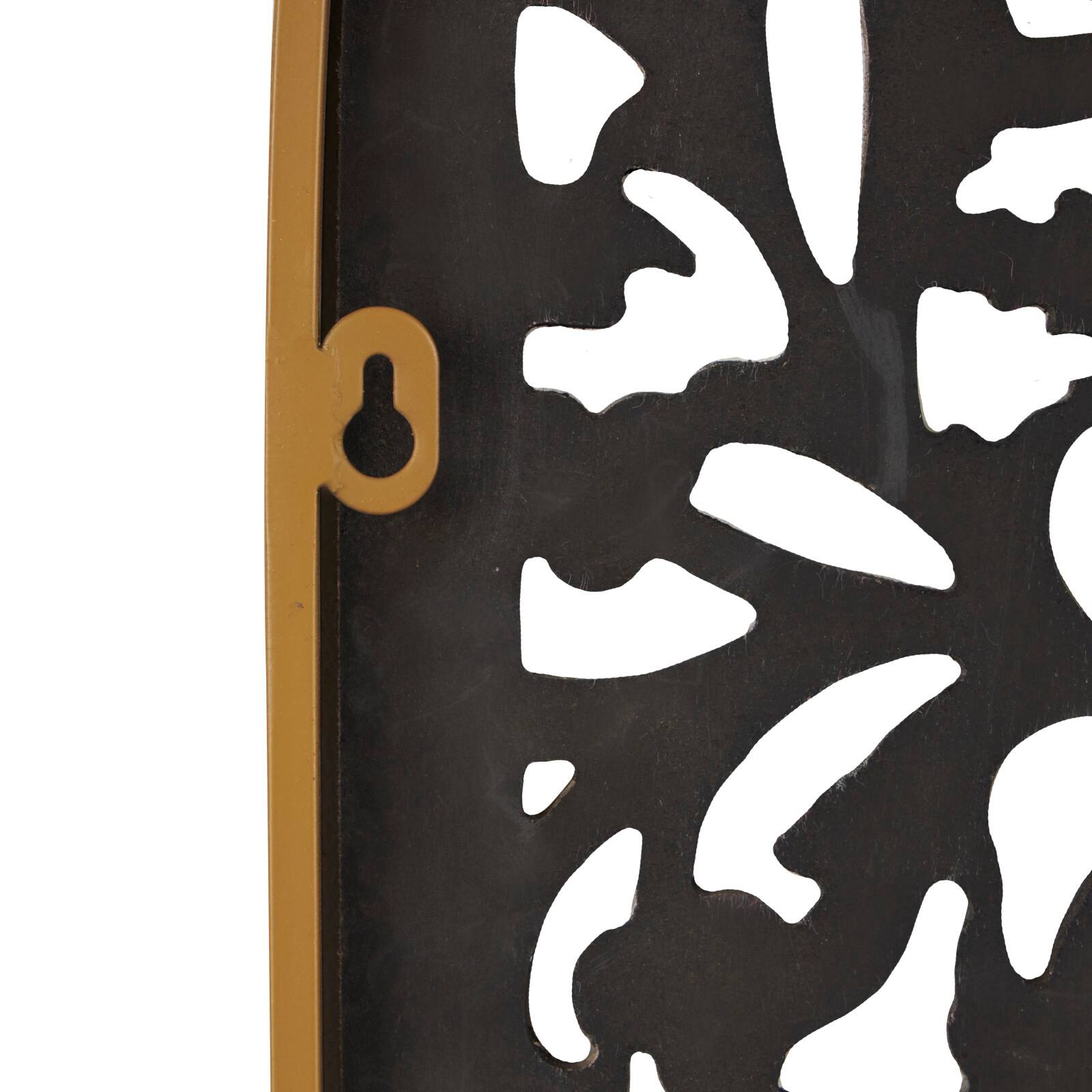 Brown Handmade Floral Carved Arched Wall Décor, 2ct.