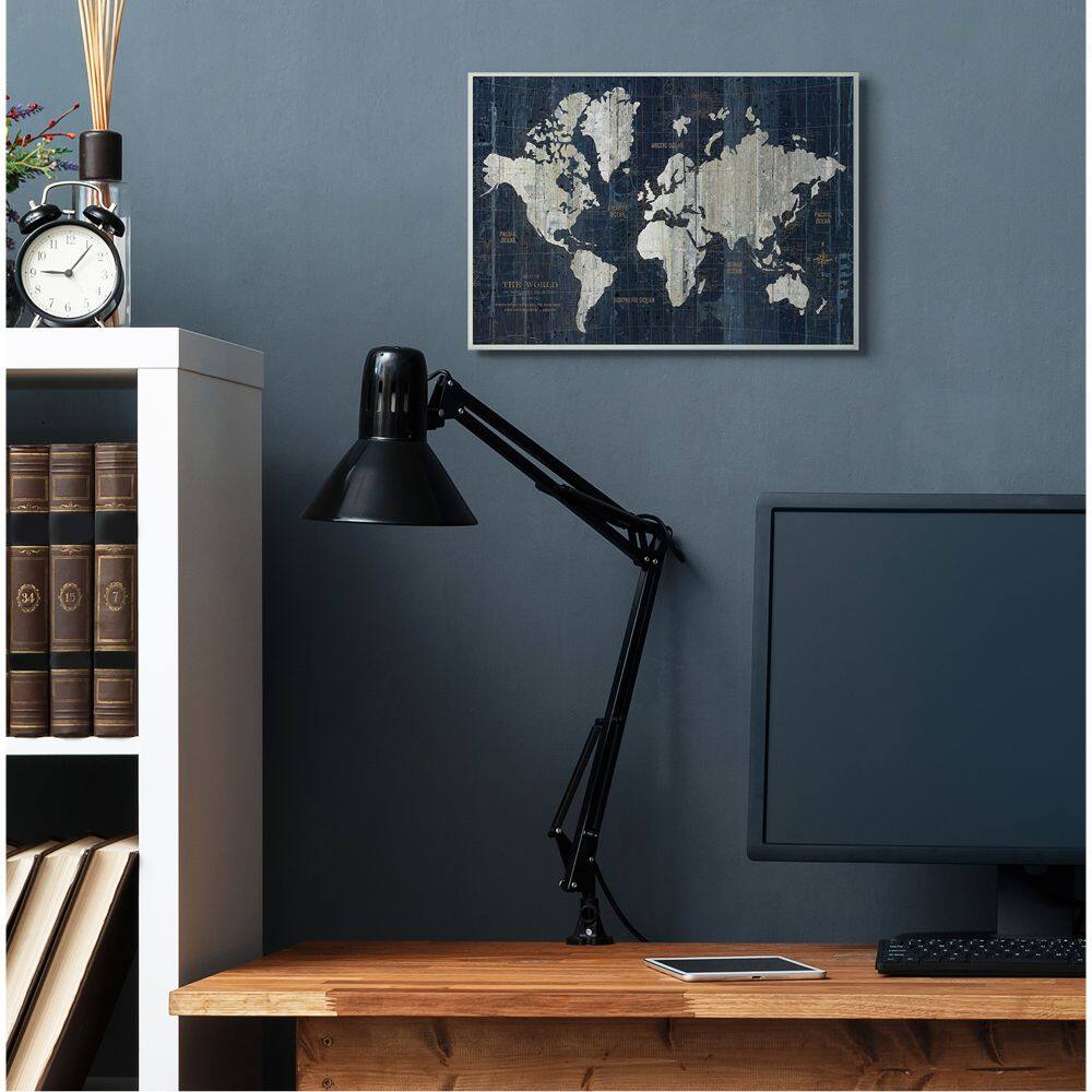 Stupell Industries Distressed Antique World Map Rustic Aesthetic Wood Wall Plaque