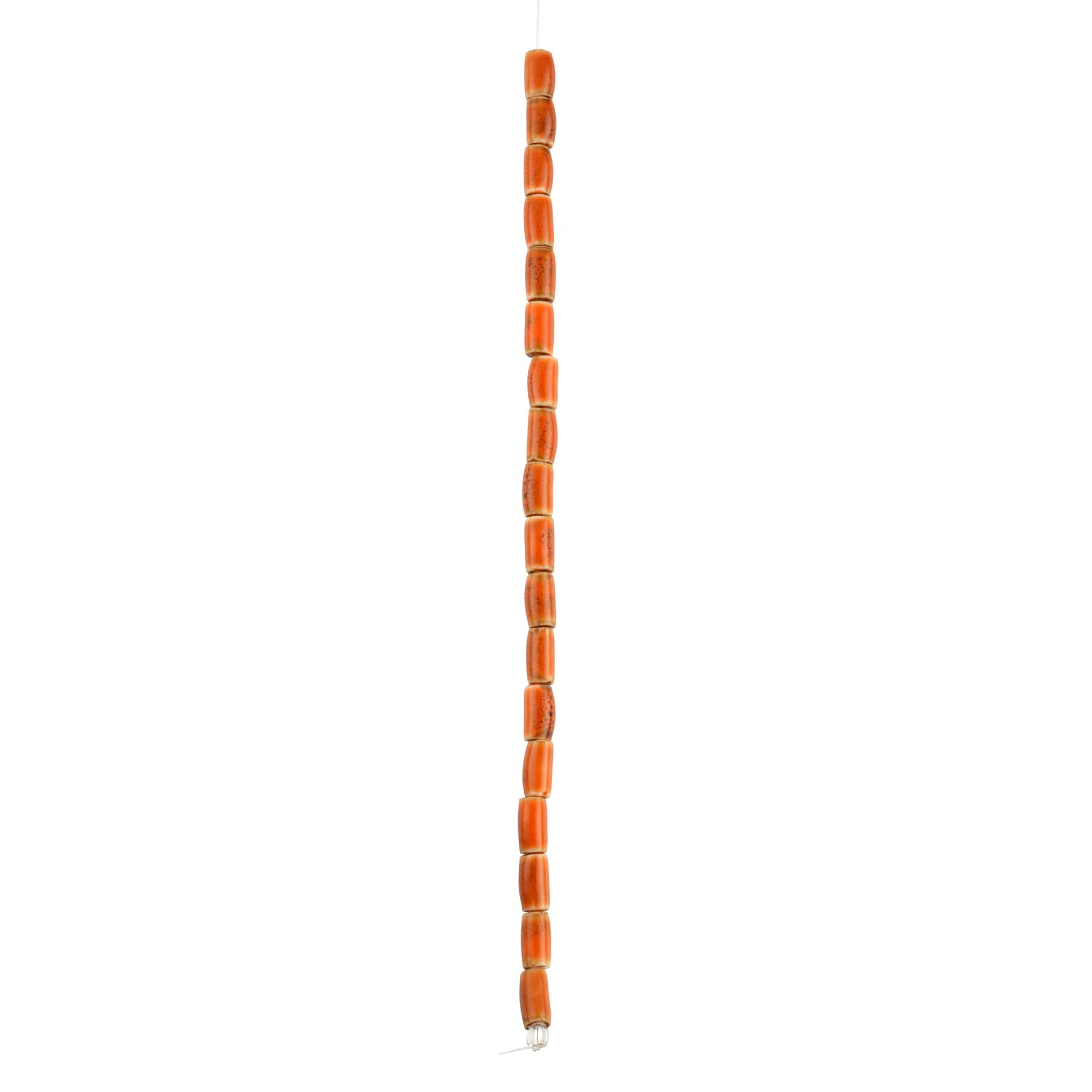 Orange Ceramic Tube Beads, 10mm by Bead Landing&#x2122;