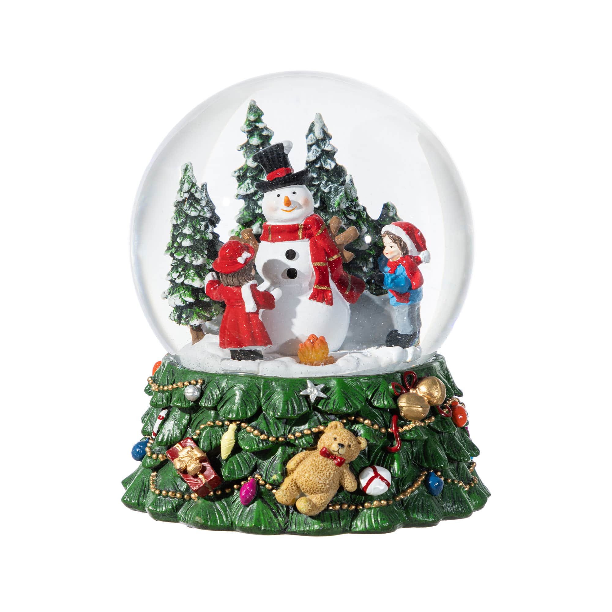 Glitzhome&#xAE; 150mm Christmas Resin Lighted Musical Snowflakes Snowman Waterglobe