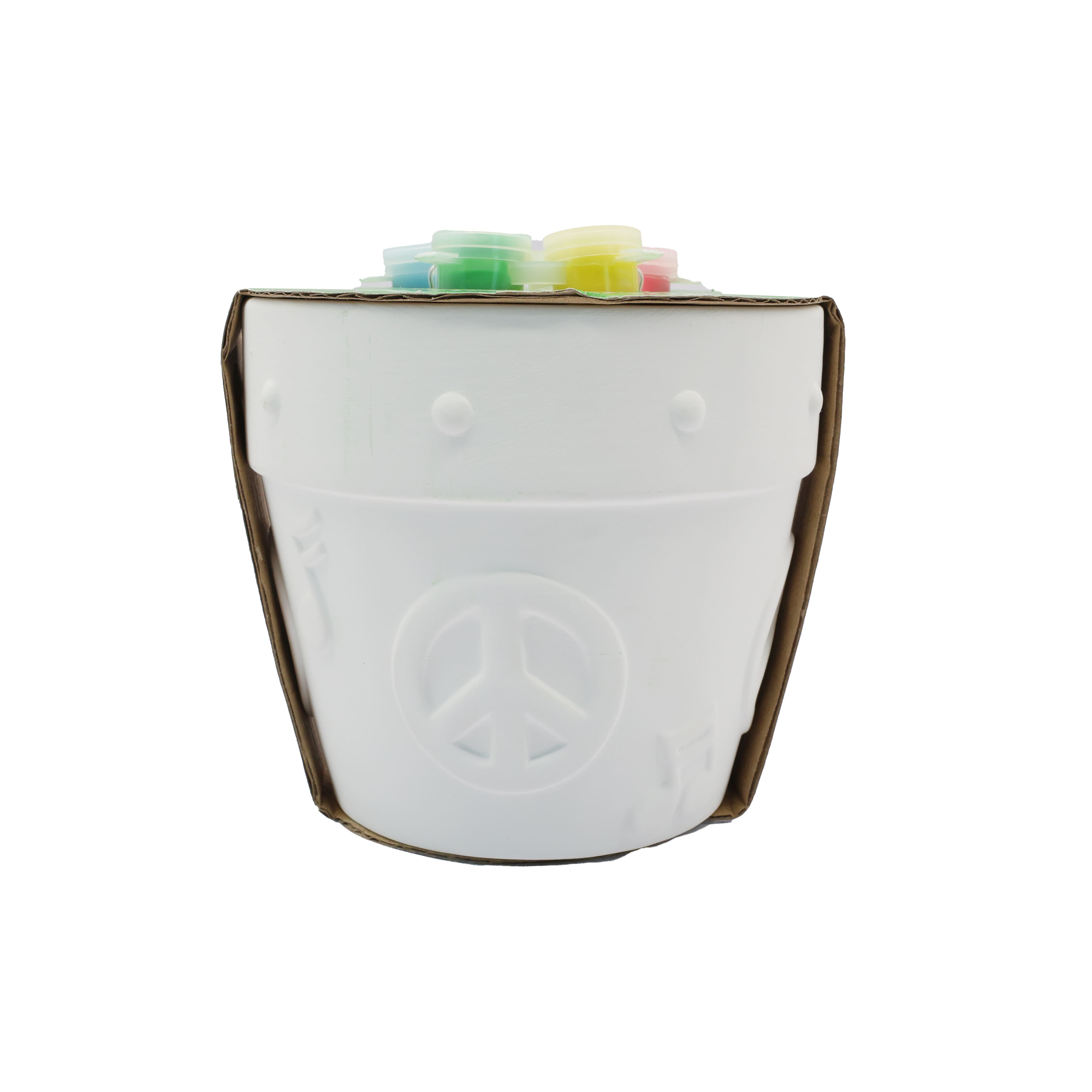 Ceramic Peace Sign &#x26; Music Note Flower Pot by Creatology&#x2122;