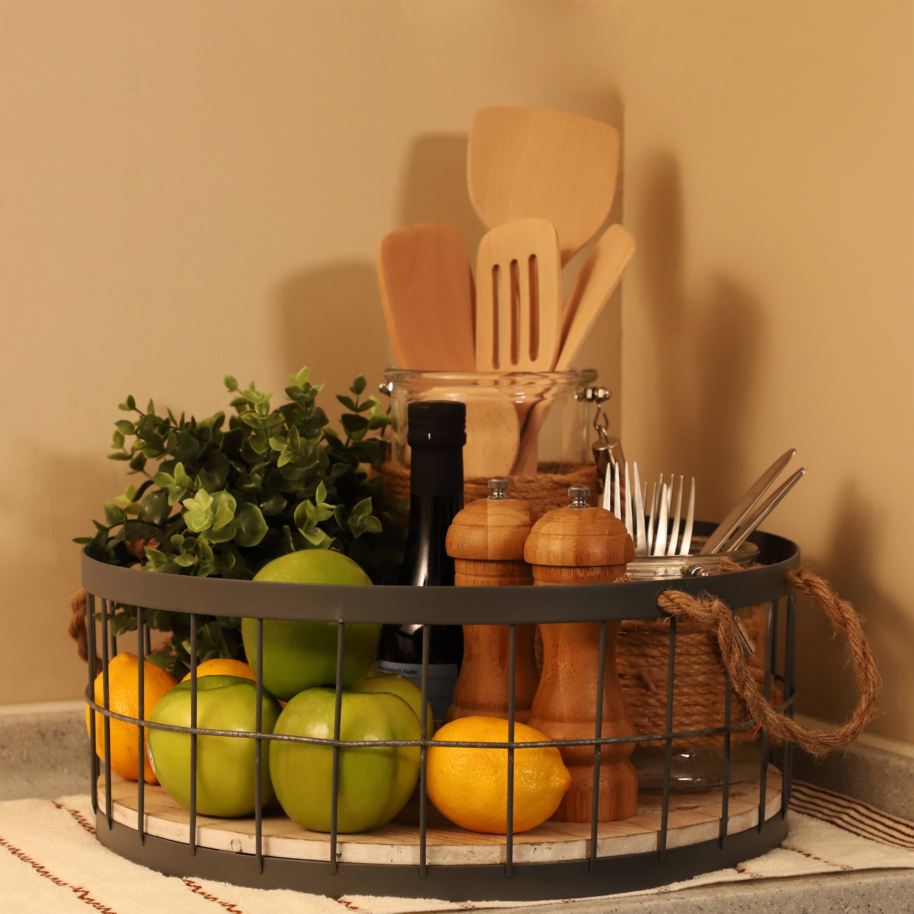 Wire Baskets with Wooden Base & Handles, 2ct. Michaels