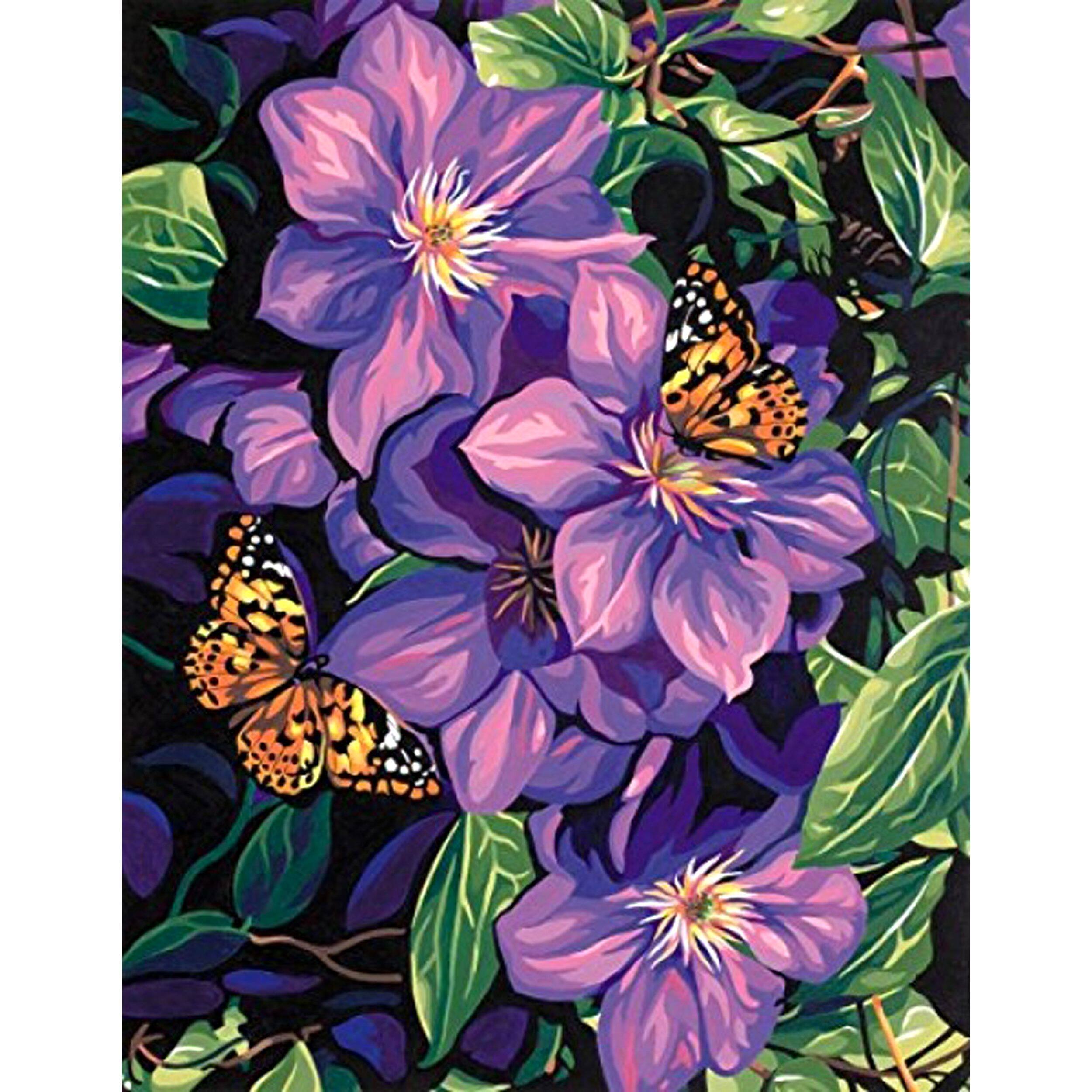 Dimensions® PaintWorks™ Clematis & Butterflies PaintbyNumber Kit