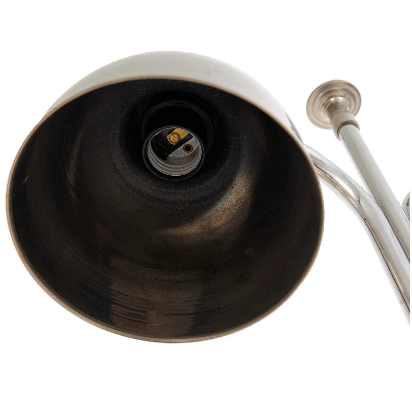 2ft. Silver Stainless Steel Desk Lamp with Dual Shades