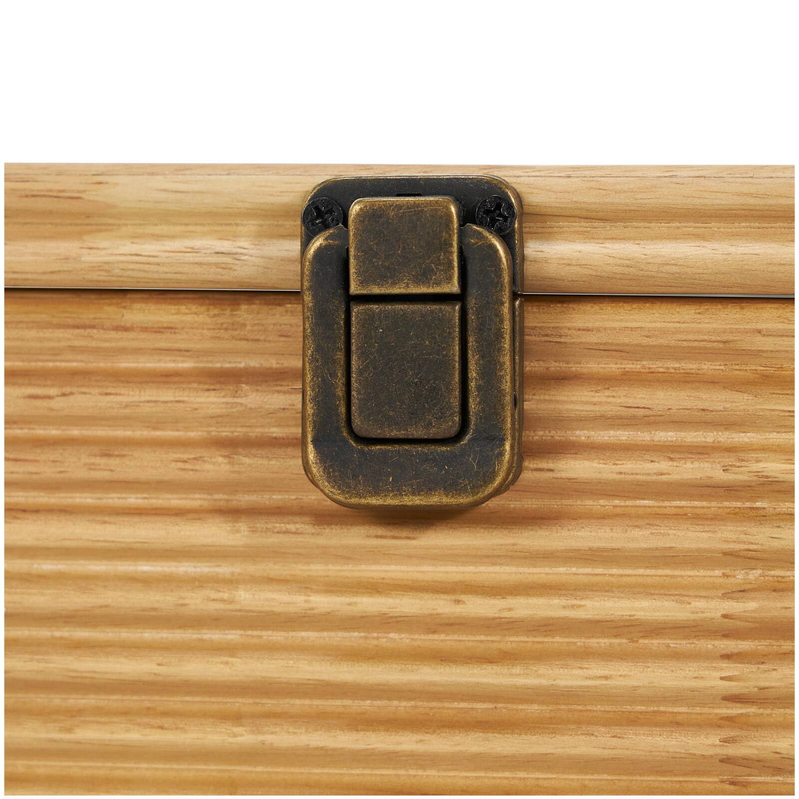 Light Brown Wood Carved Linear Box Set