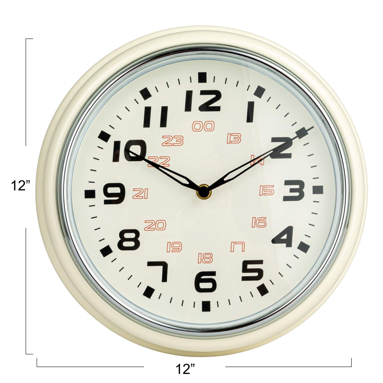 Hello Honey® 12" Cream Chic Round Wall Clock