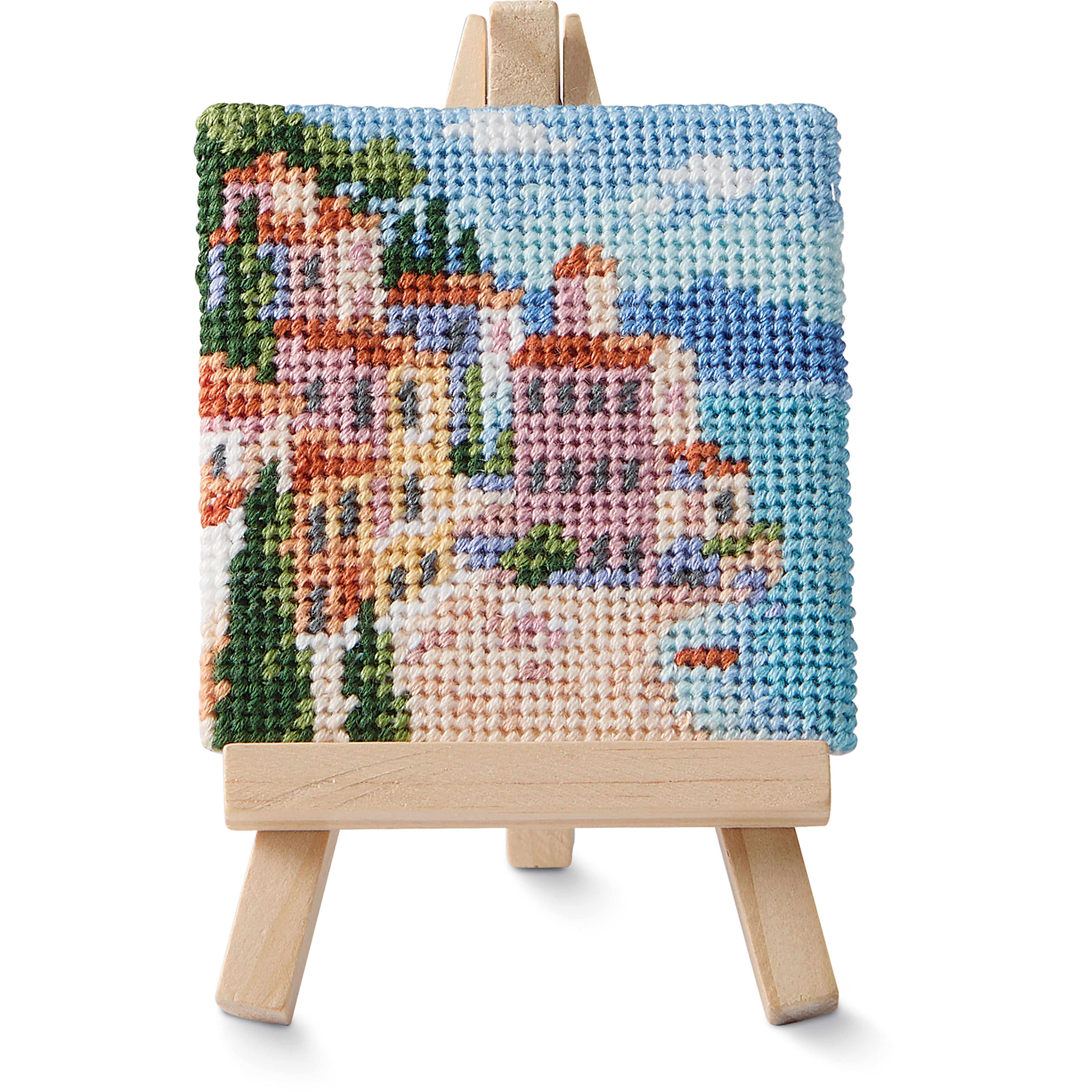 3&#x22; x 3&#x22; Portofino Needlepoint Kit with Easel by Loops &#x26; Threads&#xAE;
