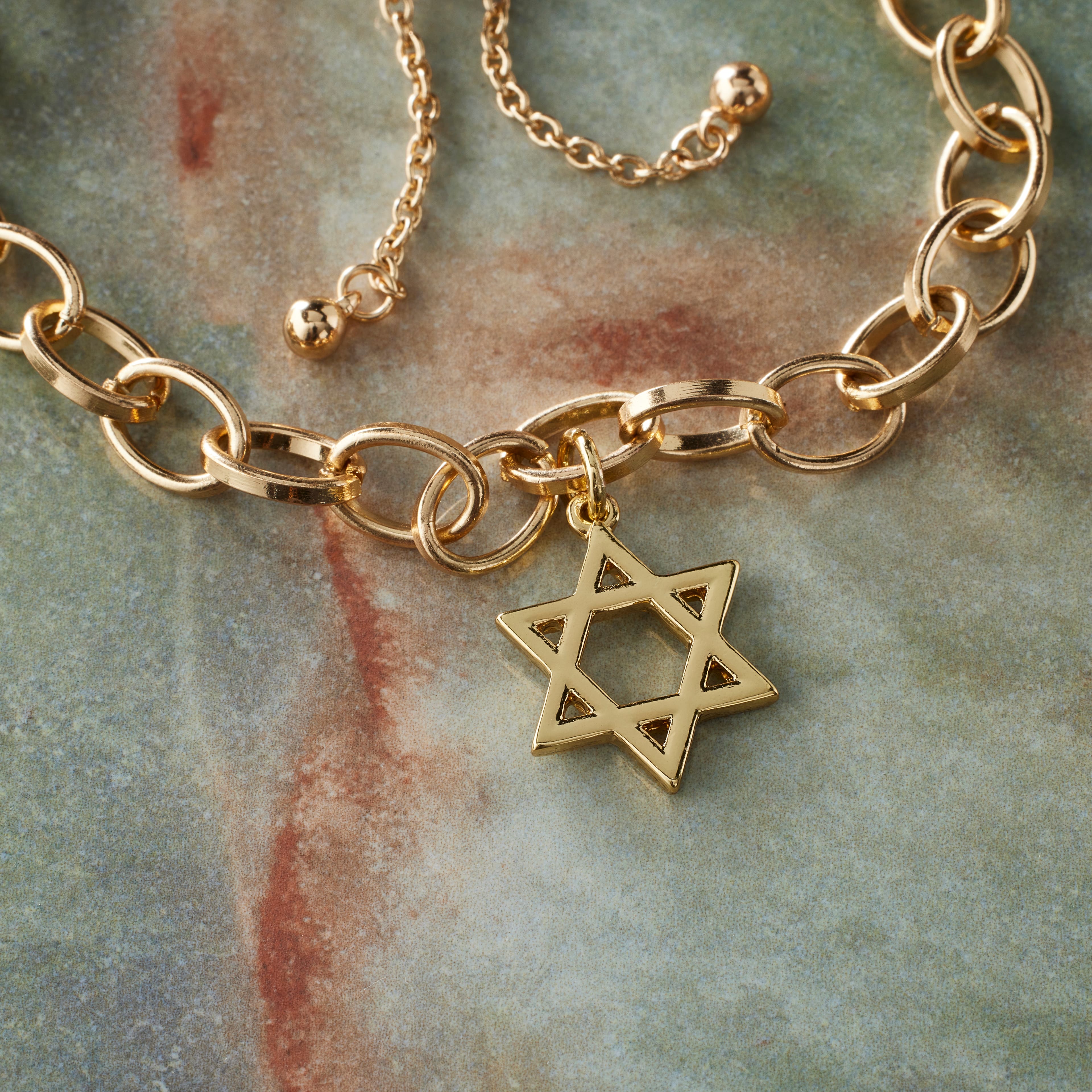 12 Pack: 14K Gold Plated Star of David Charm by Bead Landing™