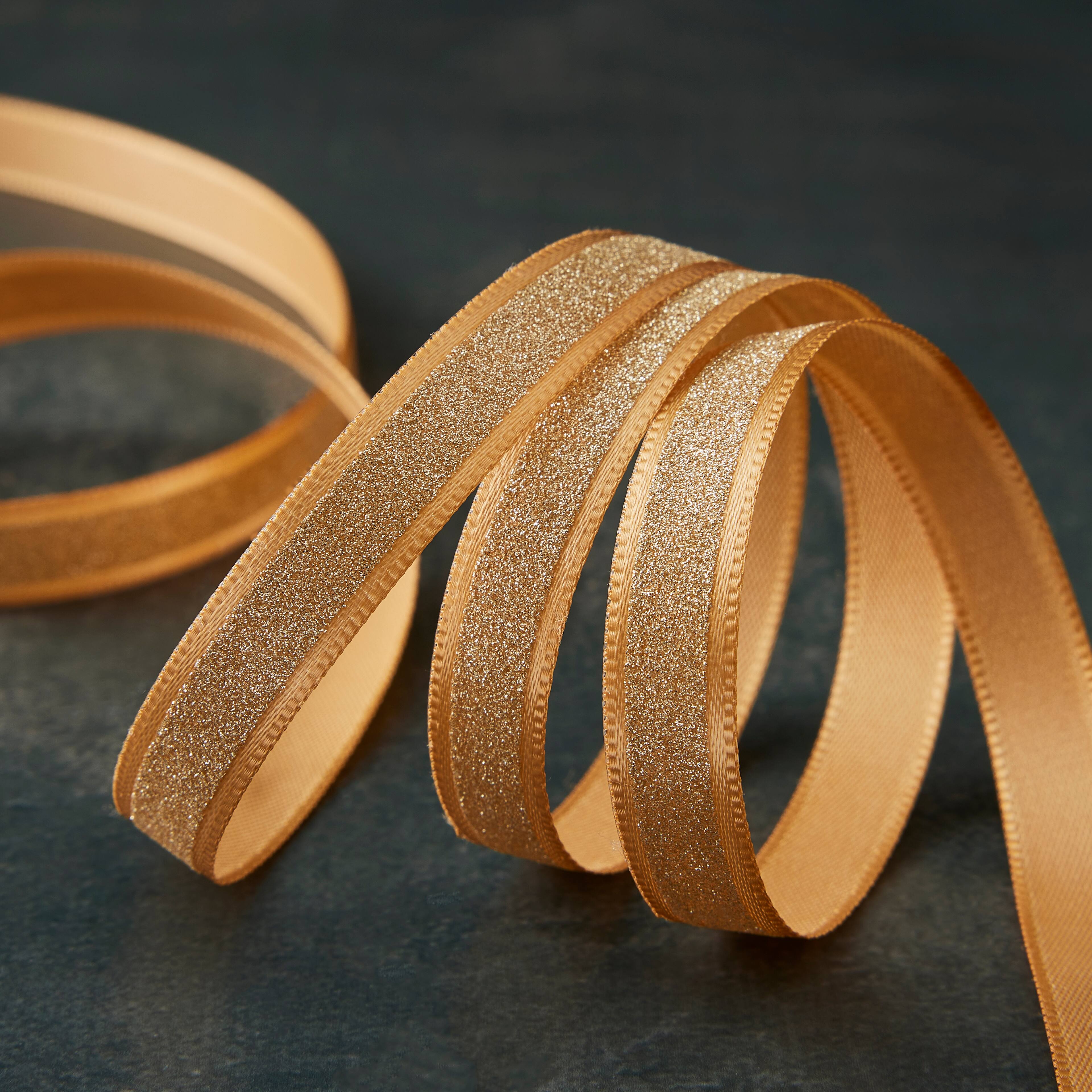 12 Pack: 3/8" x 7yd. Satin Glitter Ribbon by Celebrate It®