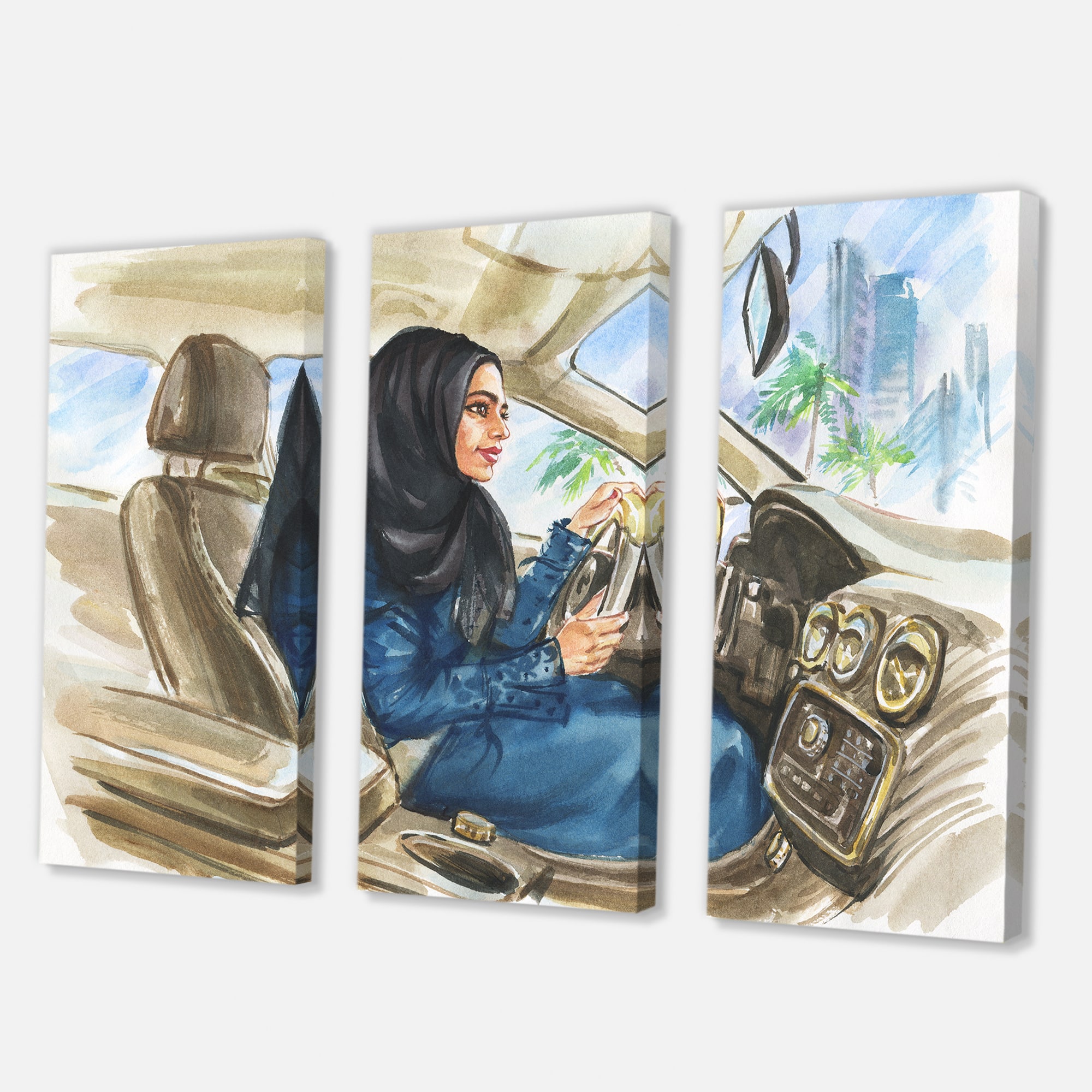 Designart - Arabian Woman Driving A Car I