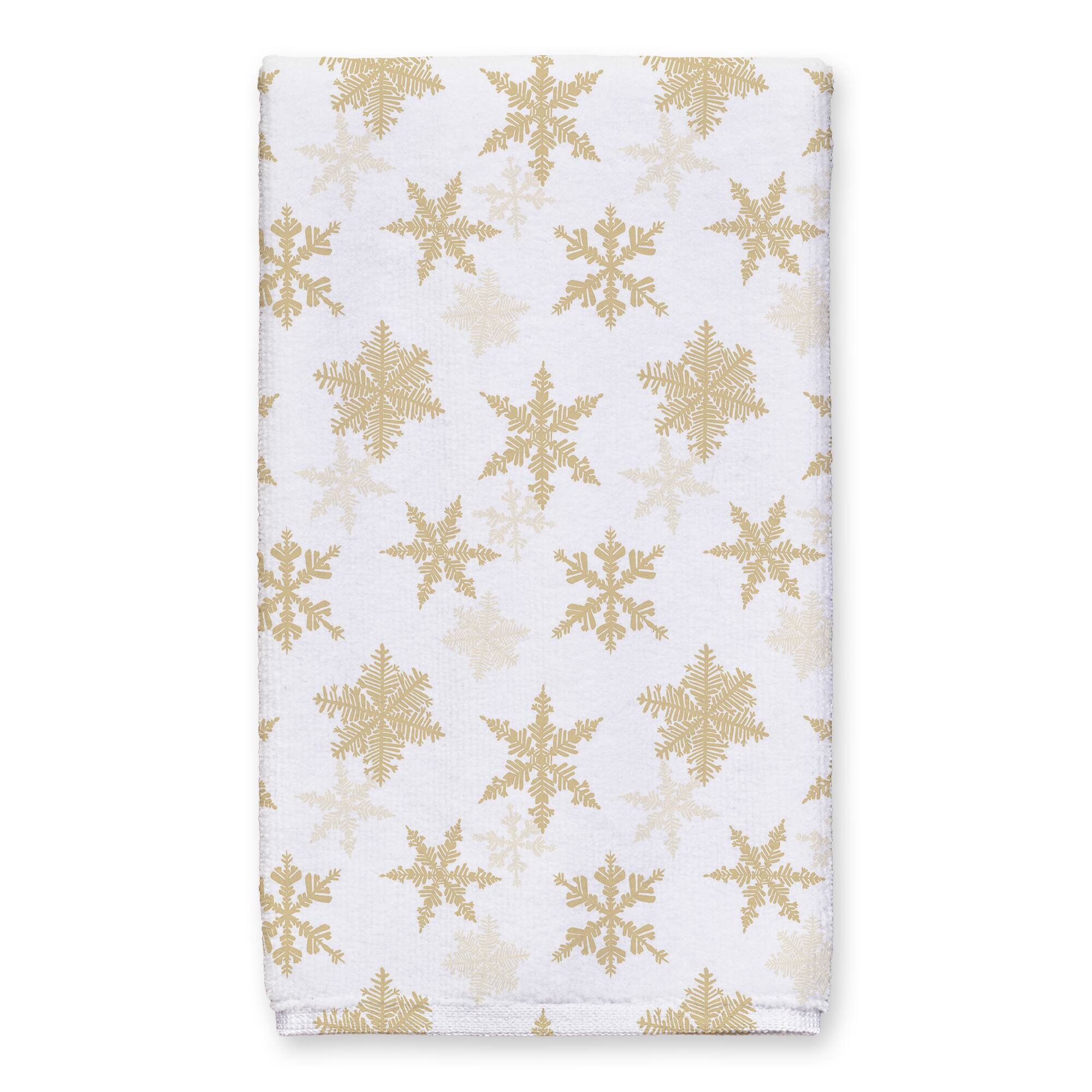 Cream Snowflake Tea Towel Set