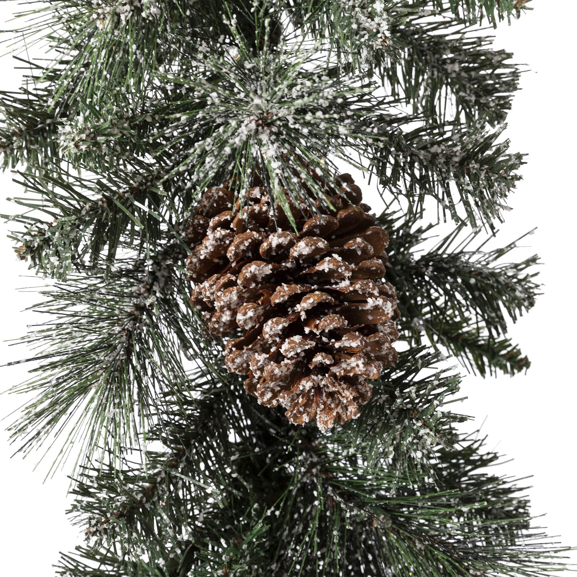 Glitzhome&#xAE; 9ft. LED Glittered Pinecone Christmas Garland