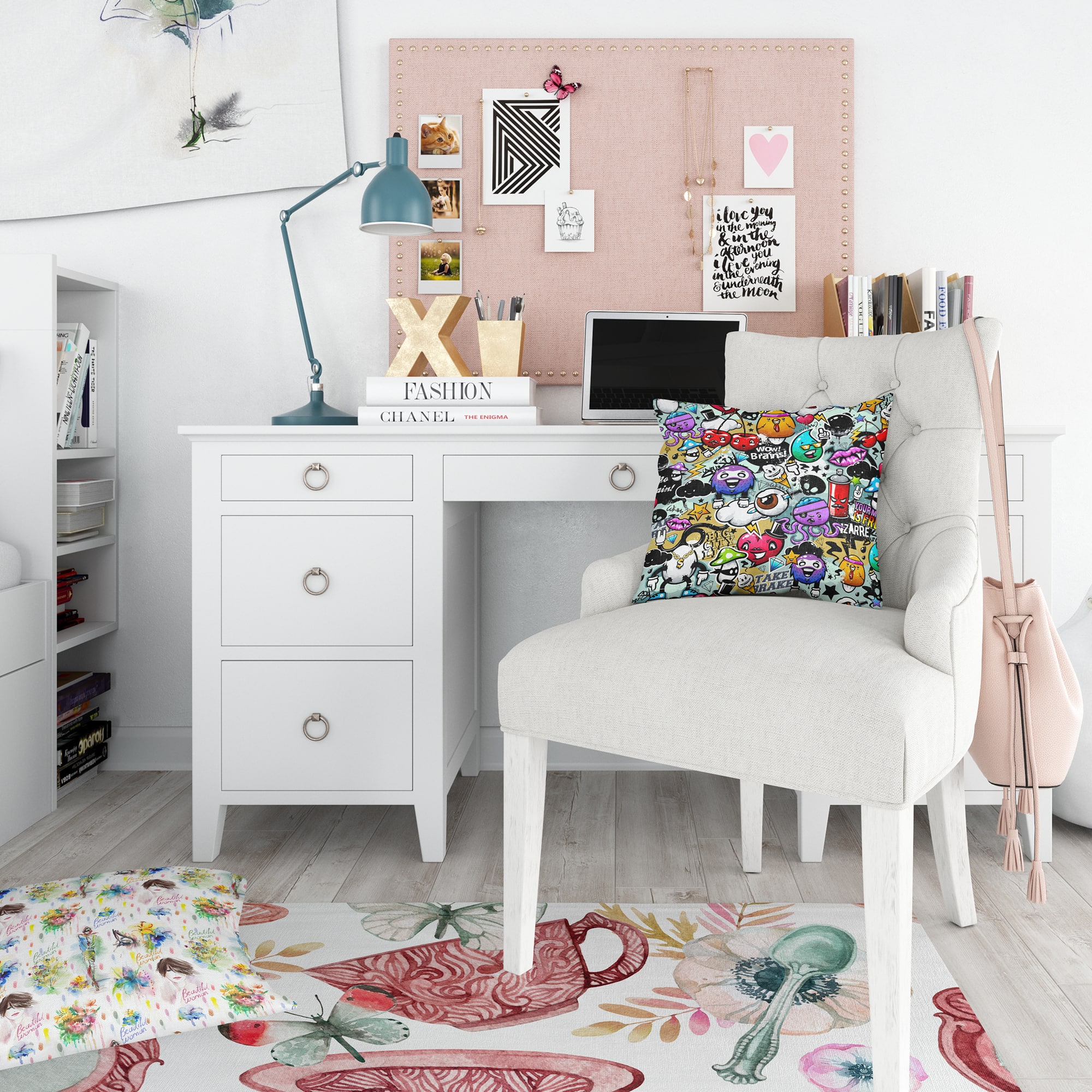 Designart &#x27;Graffiti Texture&#x27; Modern Teen Bedding Set - Duvet Cover &#x26; Shams