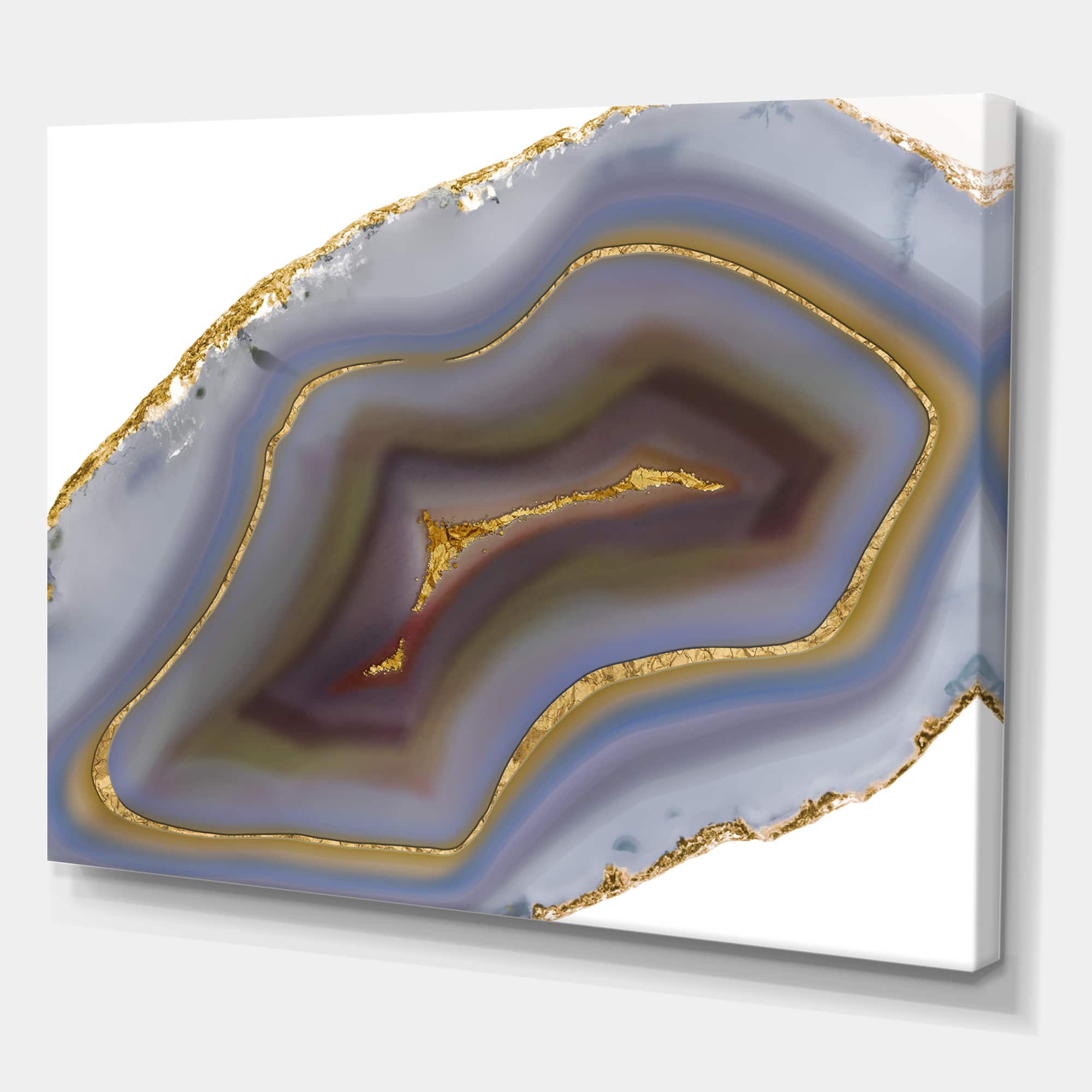 Designart - Golden Core Agate - Fashion Canvas Art Print