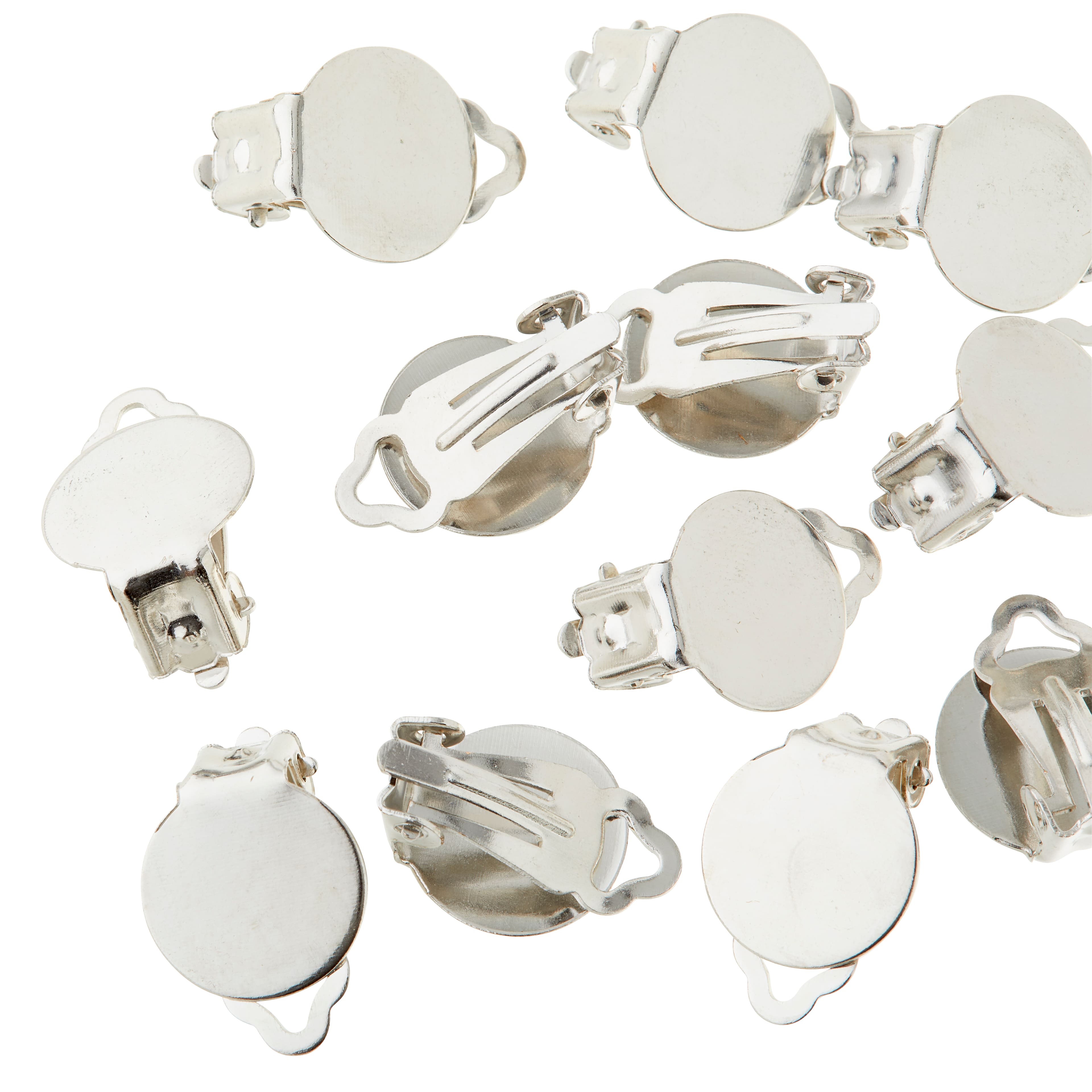 12 Packs: 14 ct. (168 total) Rhodium Clip-On Earrings by Bead Landing™