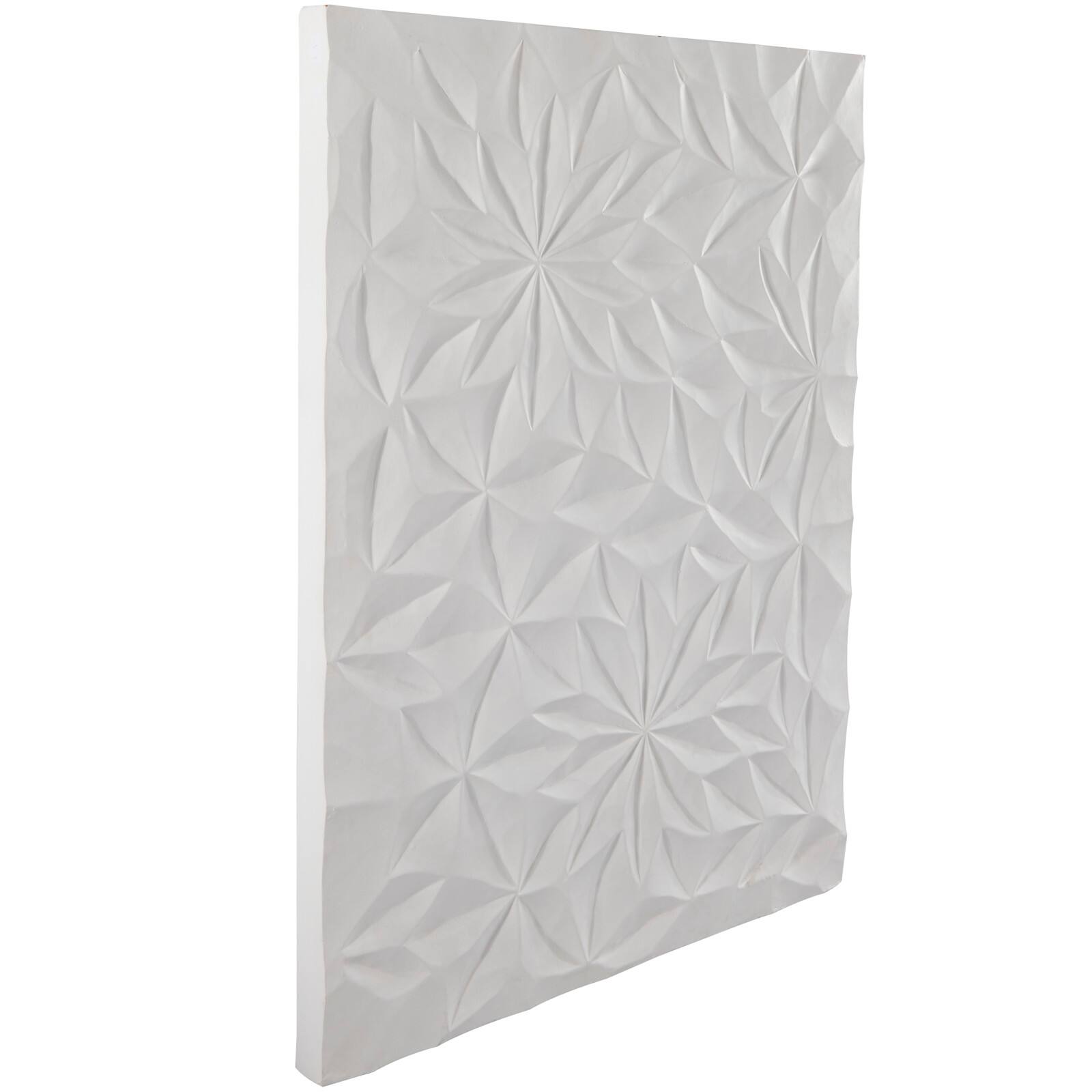 CosmoLiving by Cosmopolitan White Wood Carved Geometric Wall Decor 24" x 2" x 32"